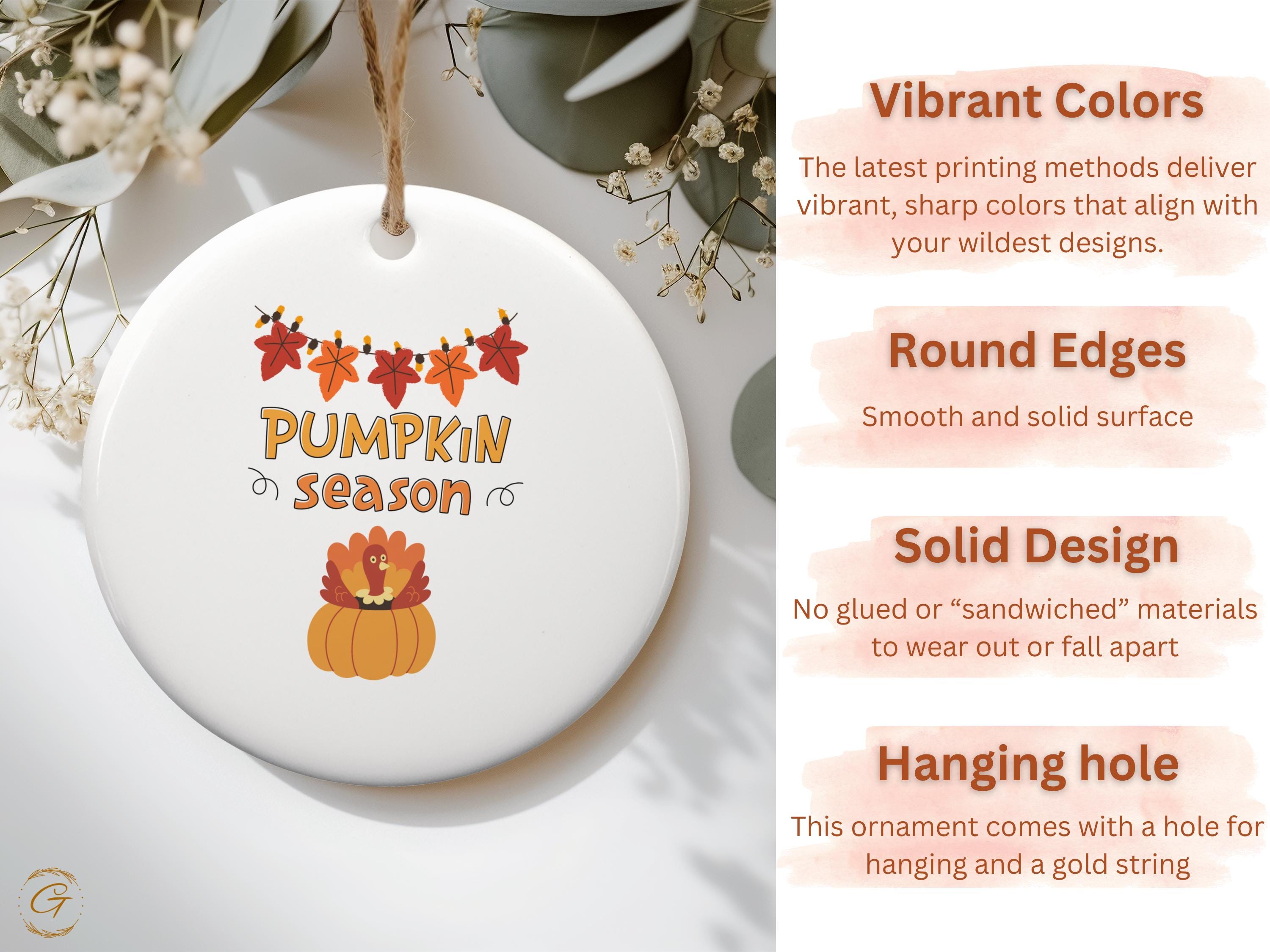 Autumn Pumpkin Season Ornament, Fall Themed Decoration, Thanksgiving Turkey Decor, Seasonal Home Decor, Holiday Festive Ornament