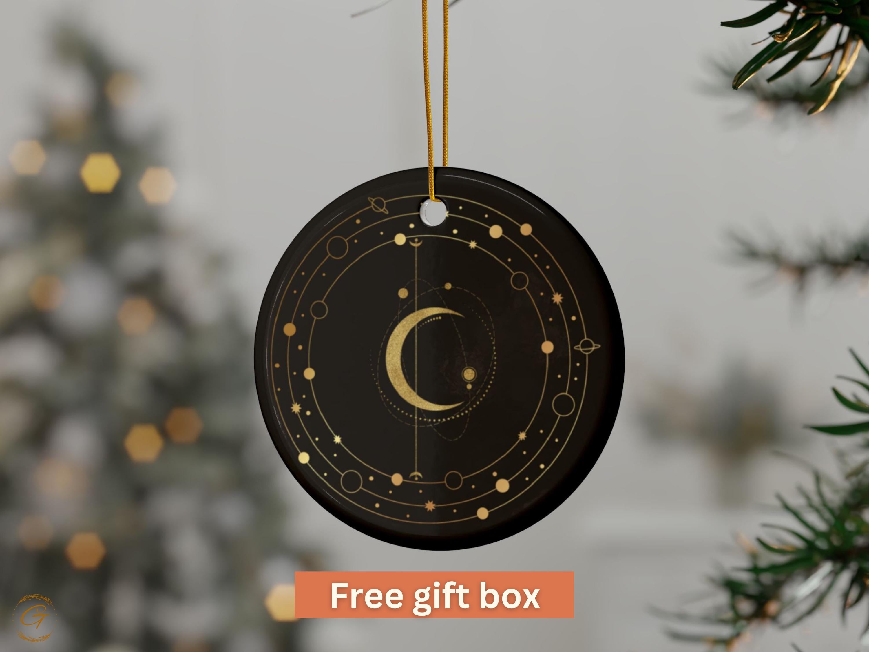 Celestial Moon Phase Ornament, Astronomical Home Art Decor