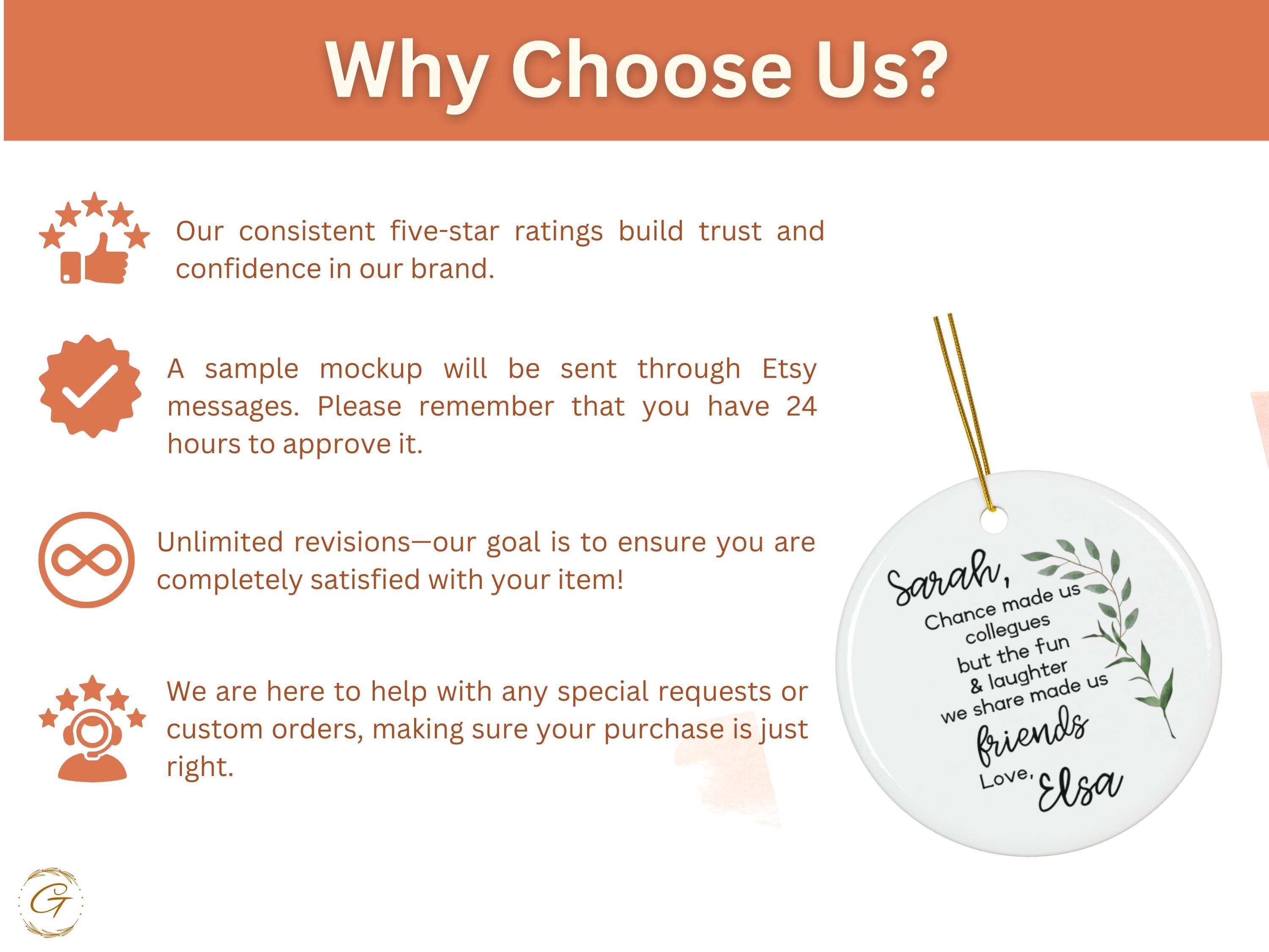 Custom Friendship Ornament, Personalized Christmas Gift, Chance Made Us Colleagues Quote, Unique Friend Decor, Friendship Keepsake Ornaments