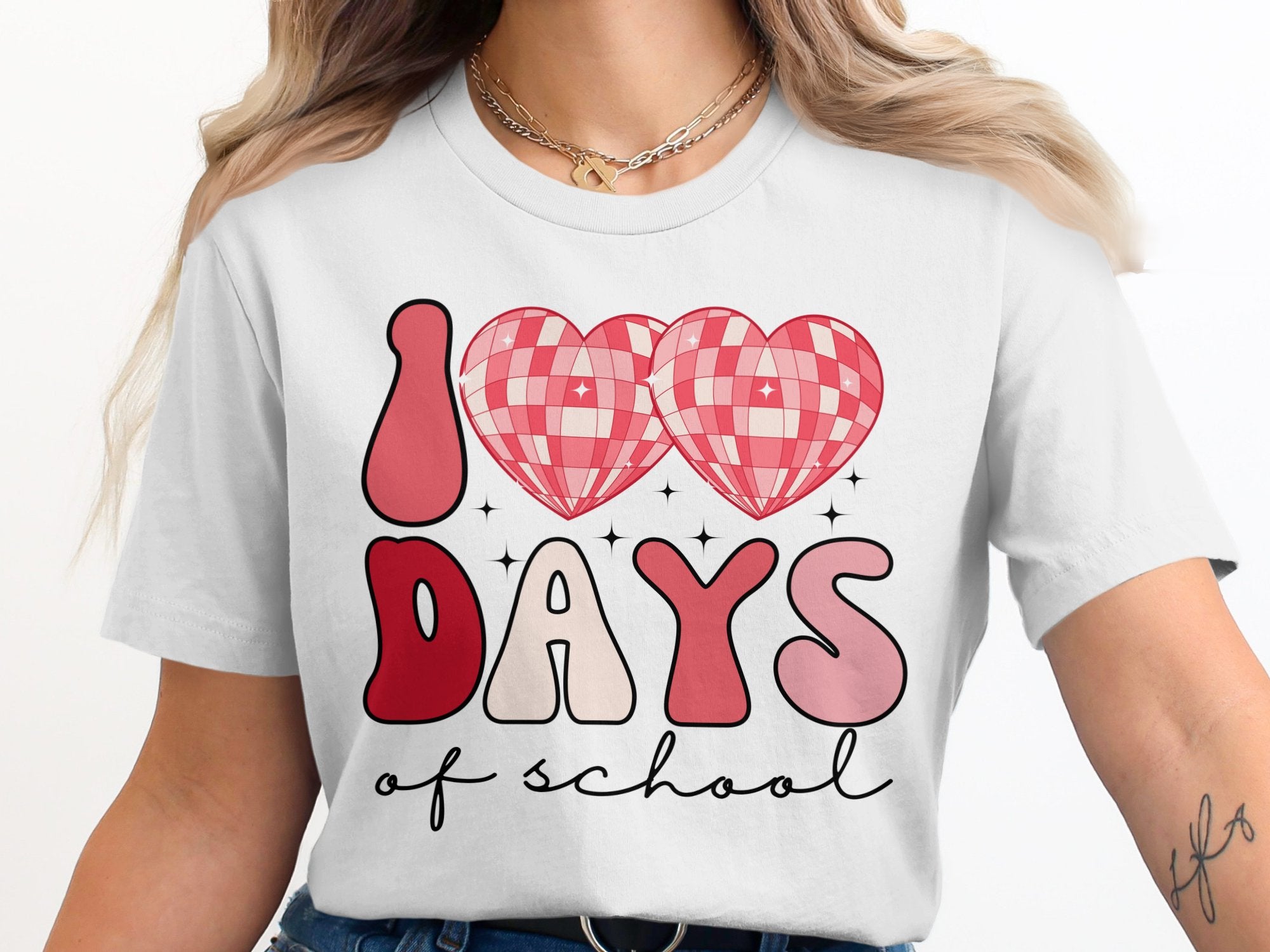 100 Days of School Hearts Graphic T-Shirt product