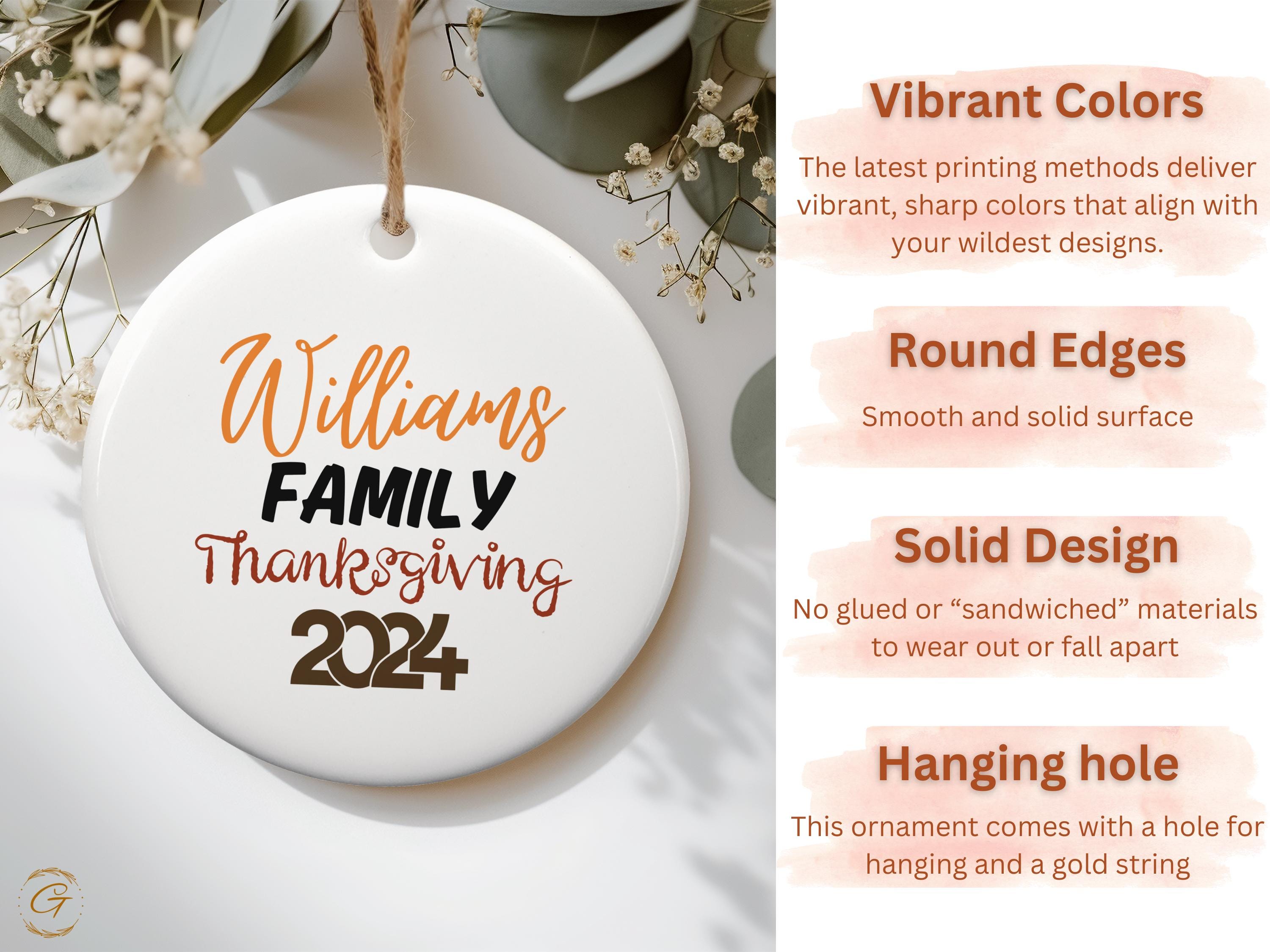 Personalized Family Thanksgiving Ornament 2024