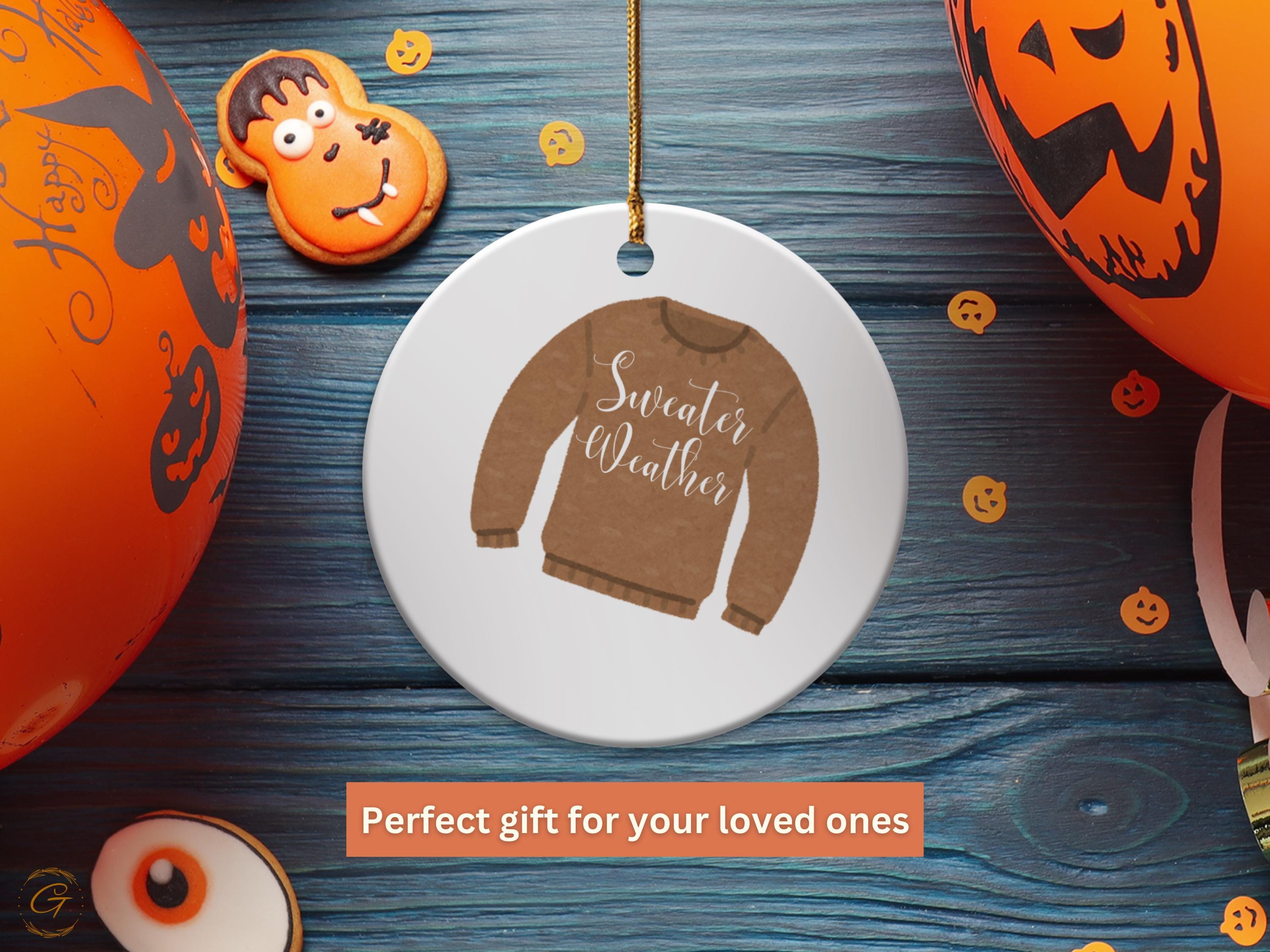 Cozy Sweater Weather Ceramic Ornament