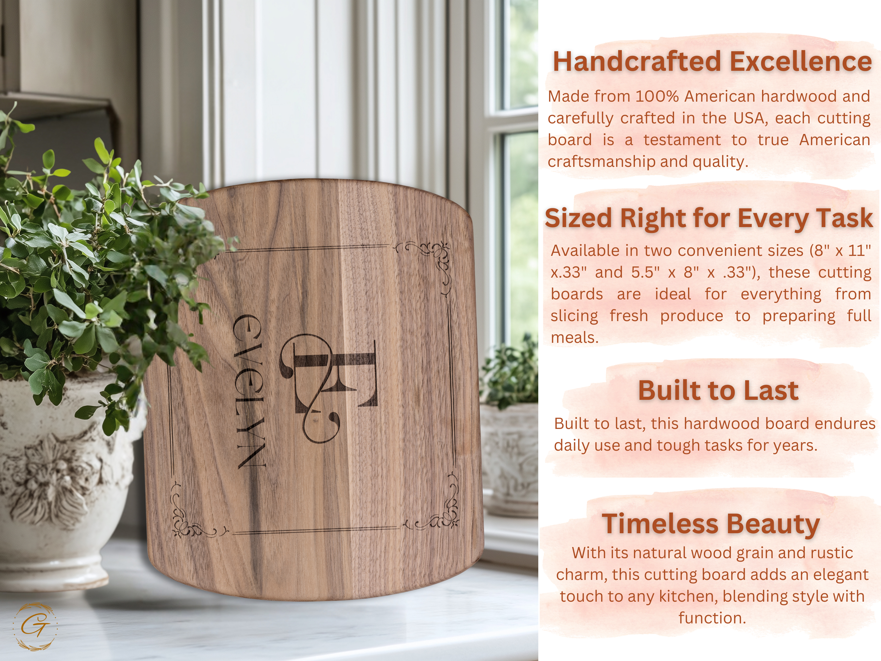 Personalized Hardwood Cutting Board