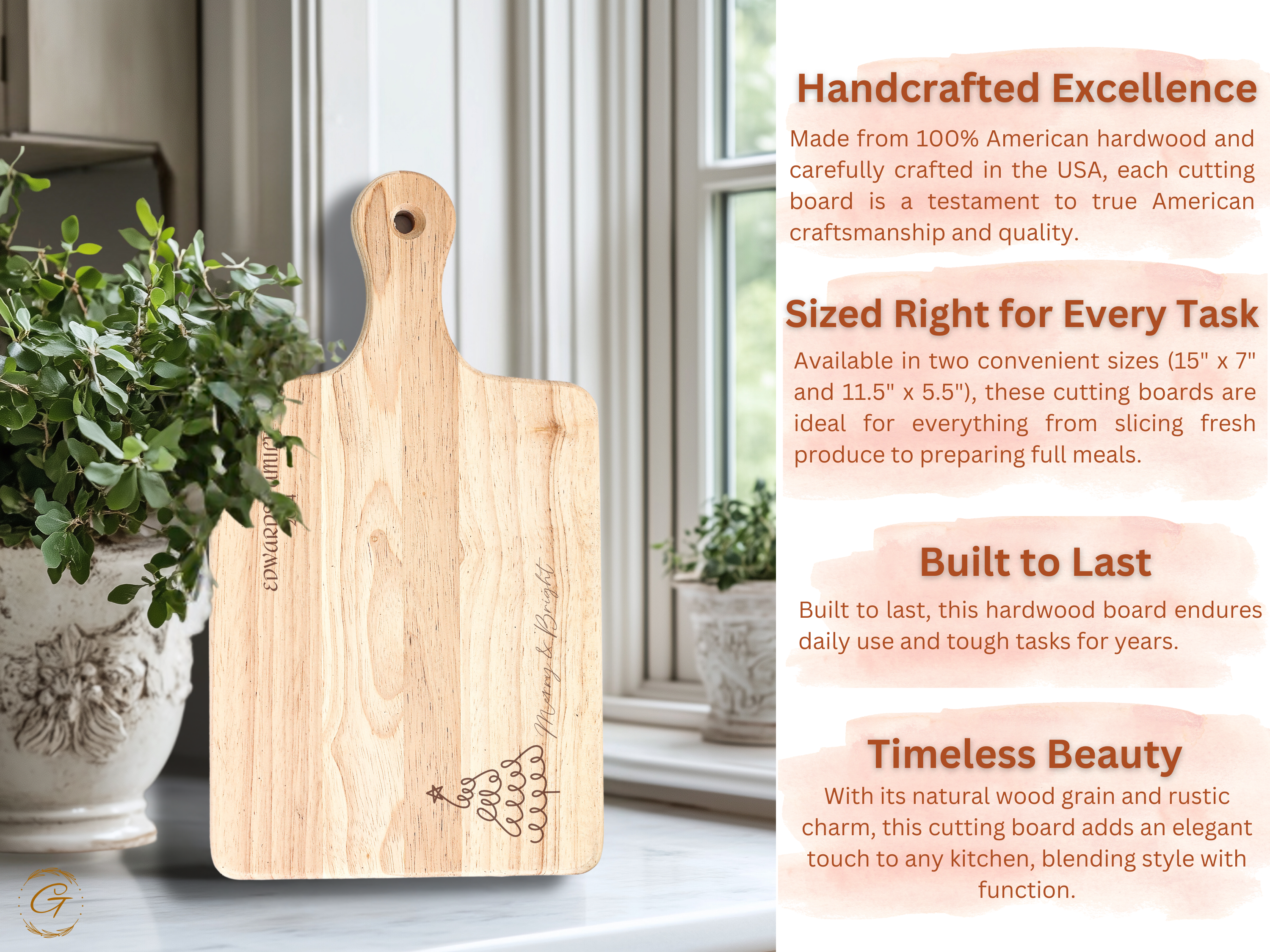 Merry & Bright Personalized Cutting Board