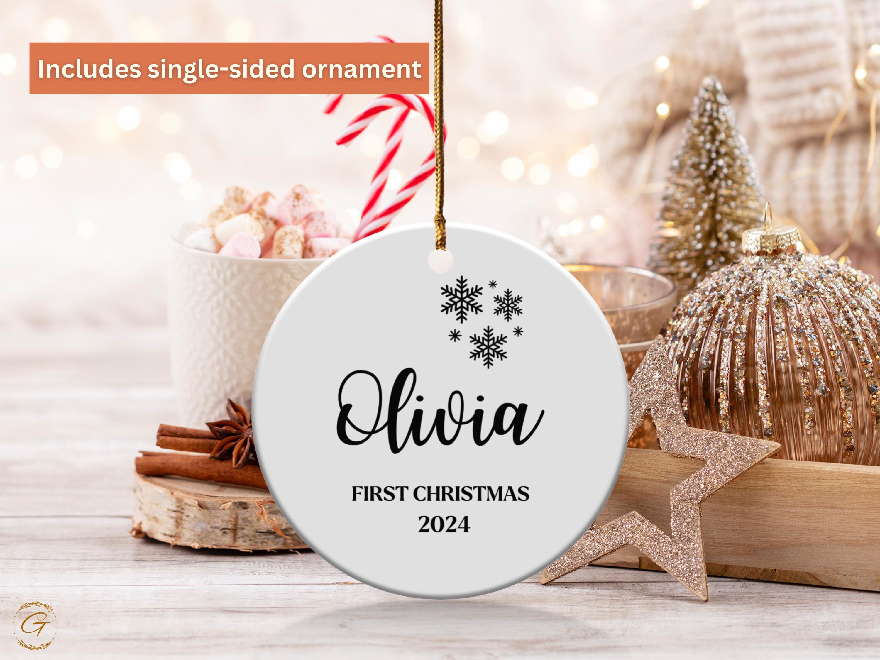 Personalized Baby's First Christmas Ornaments, Custom Name Ornament for Newborn