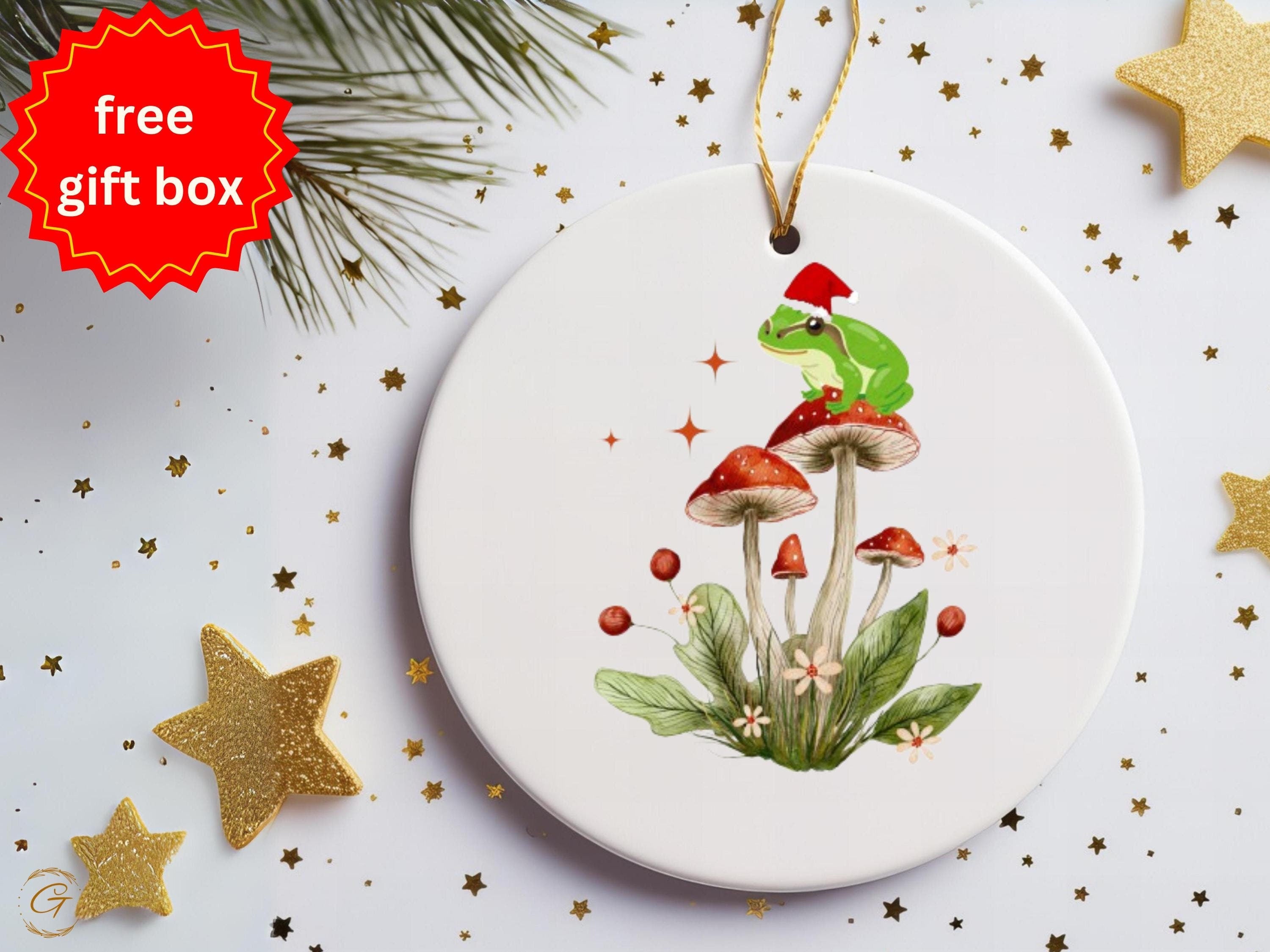 Whimsical Froggy Santa Ornaments, Christmas Decorations, Woodland Decor, Holiday Gift, Unique Festive Home Accent, Froggy Santa Holiday Gift