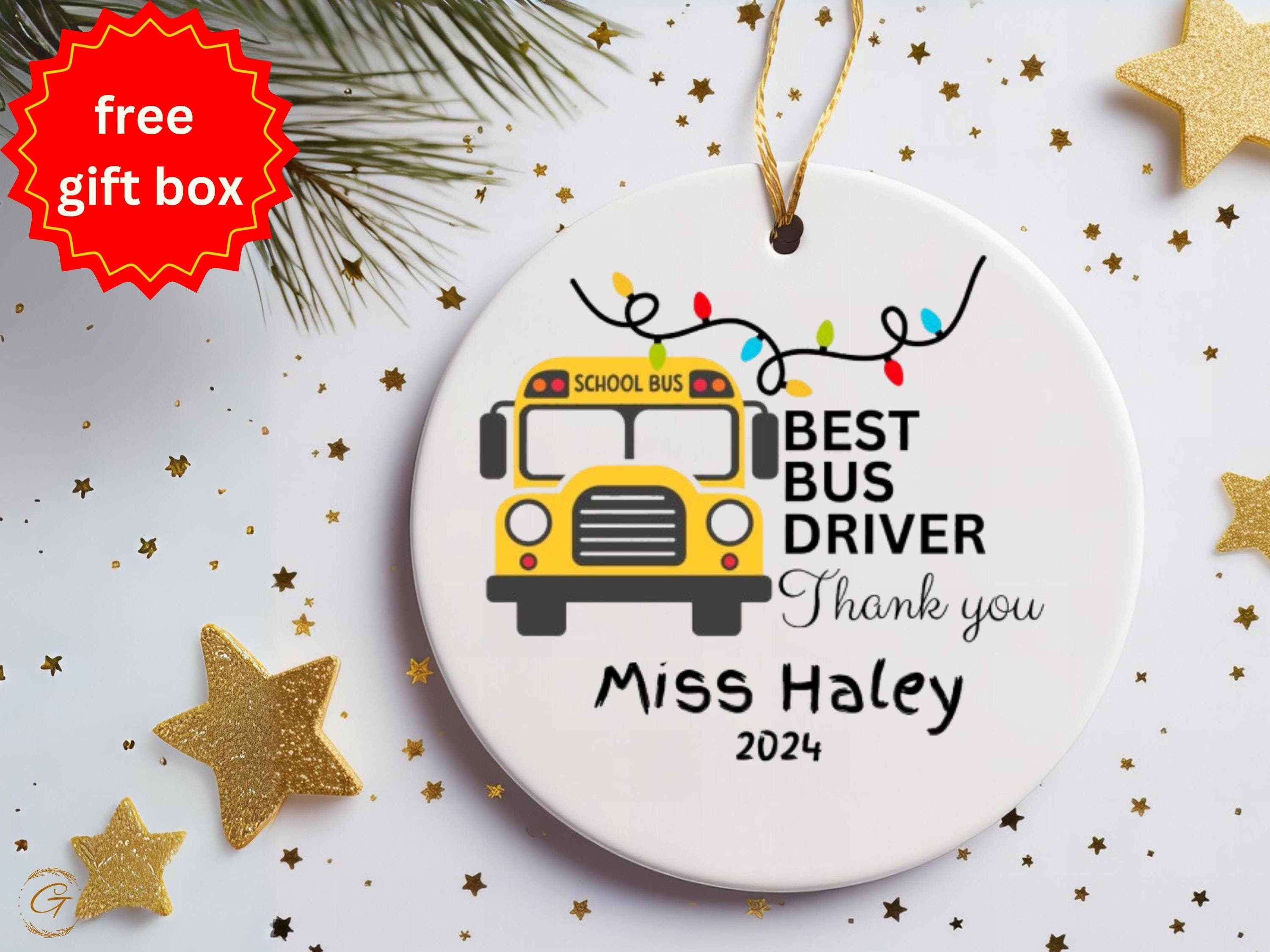 Personalized School Bus Driver Ornament, Best Bus Driver Gift, Personalized Christmas Ornament, Holiday Thank You, Teacher Appreciation 2024