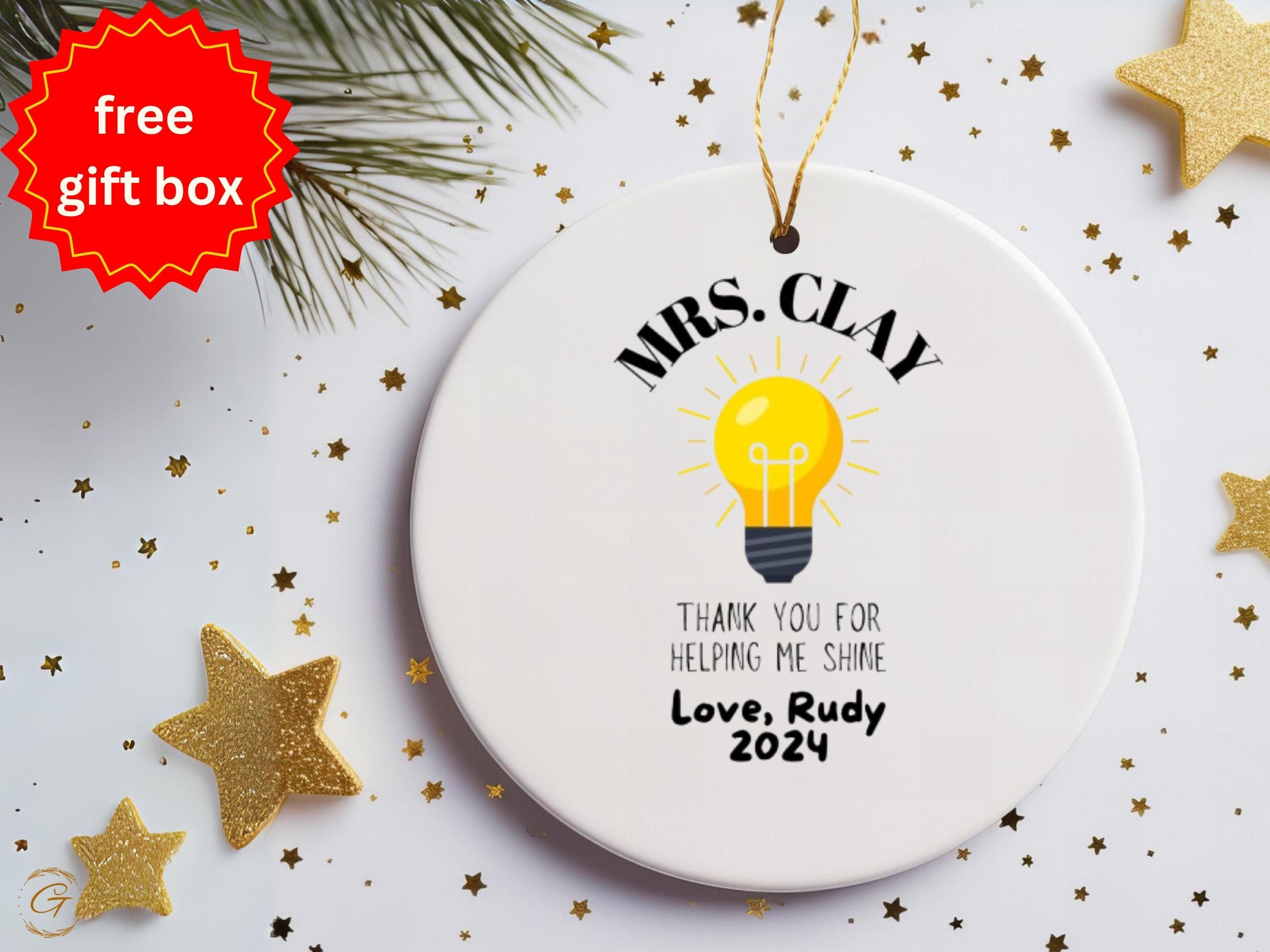 Personalised Teacher Appreciation Ornament, Teacher Appreciation Gift, 2024 Gift, Custom Teacher Thank You Gift, Christmas Ornament Keepsake