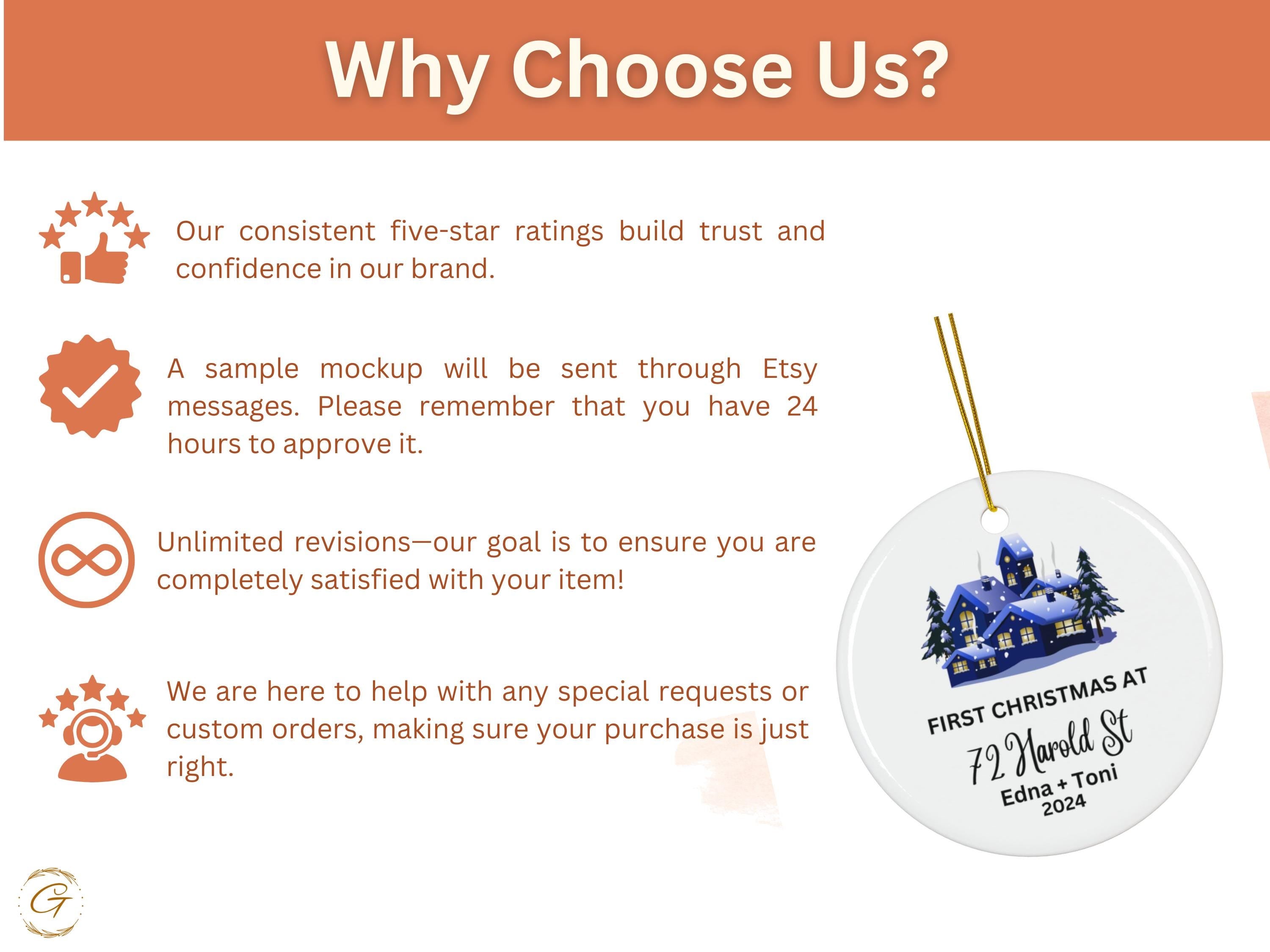 Custom Christmas Family Ornaments, Personalized Holiday New Home Gifts