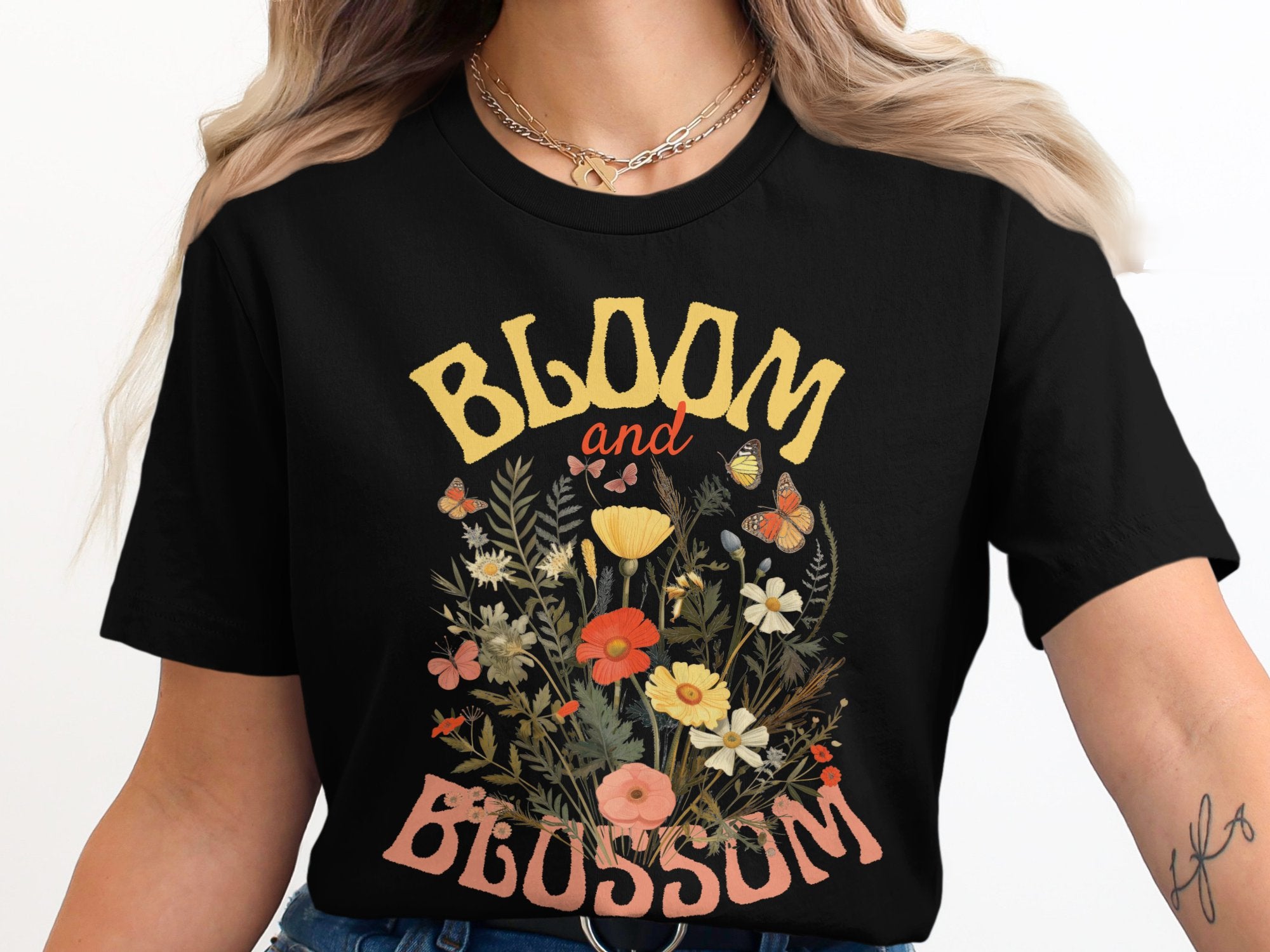 Vibrant Bloom and Blossom Graphic Tee Shirt Product