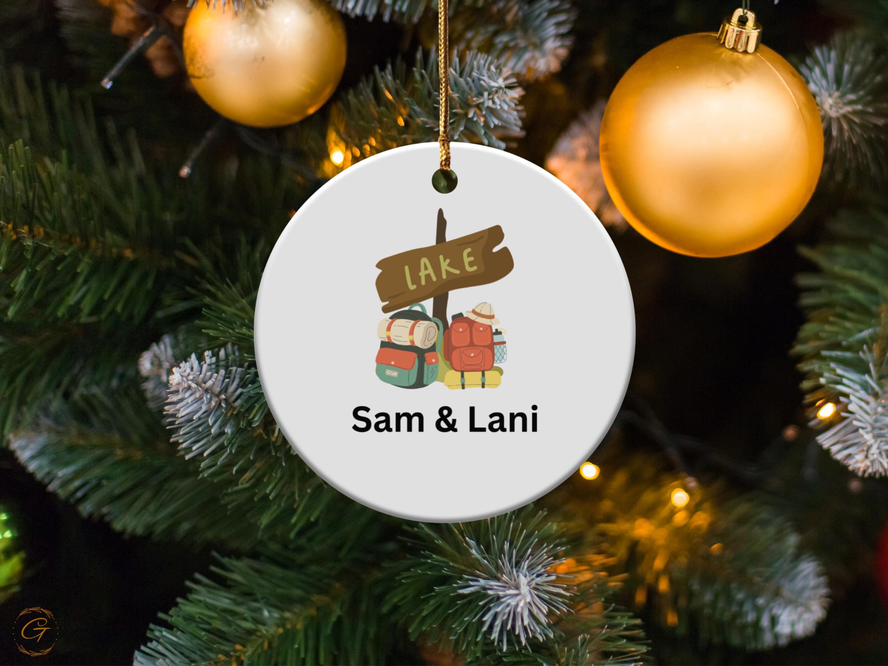 Custom Travelers Ornaments, Personalized Hiking Ornaments