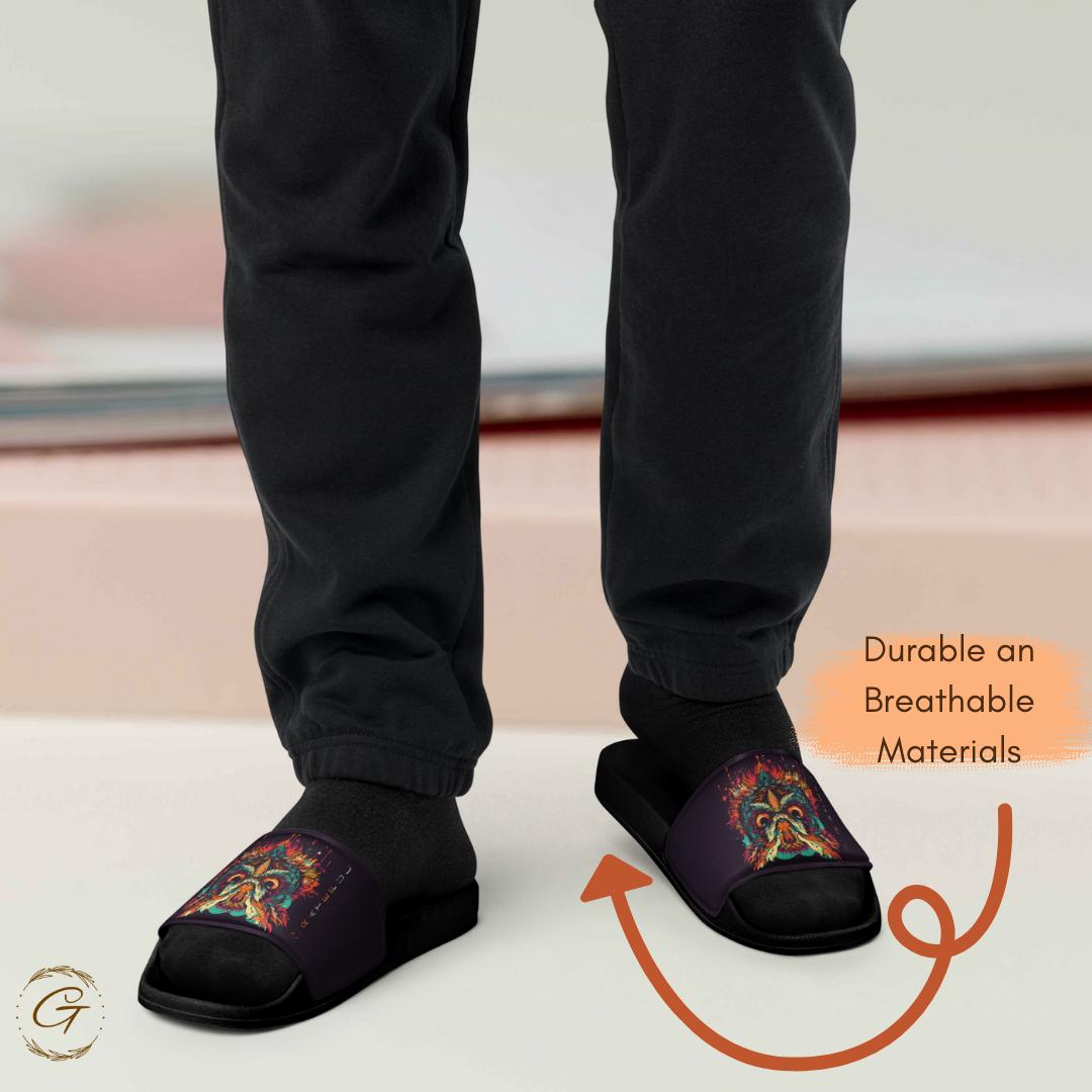Colorful Owl Design Men's Slides