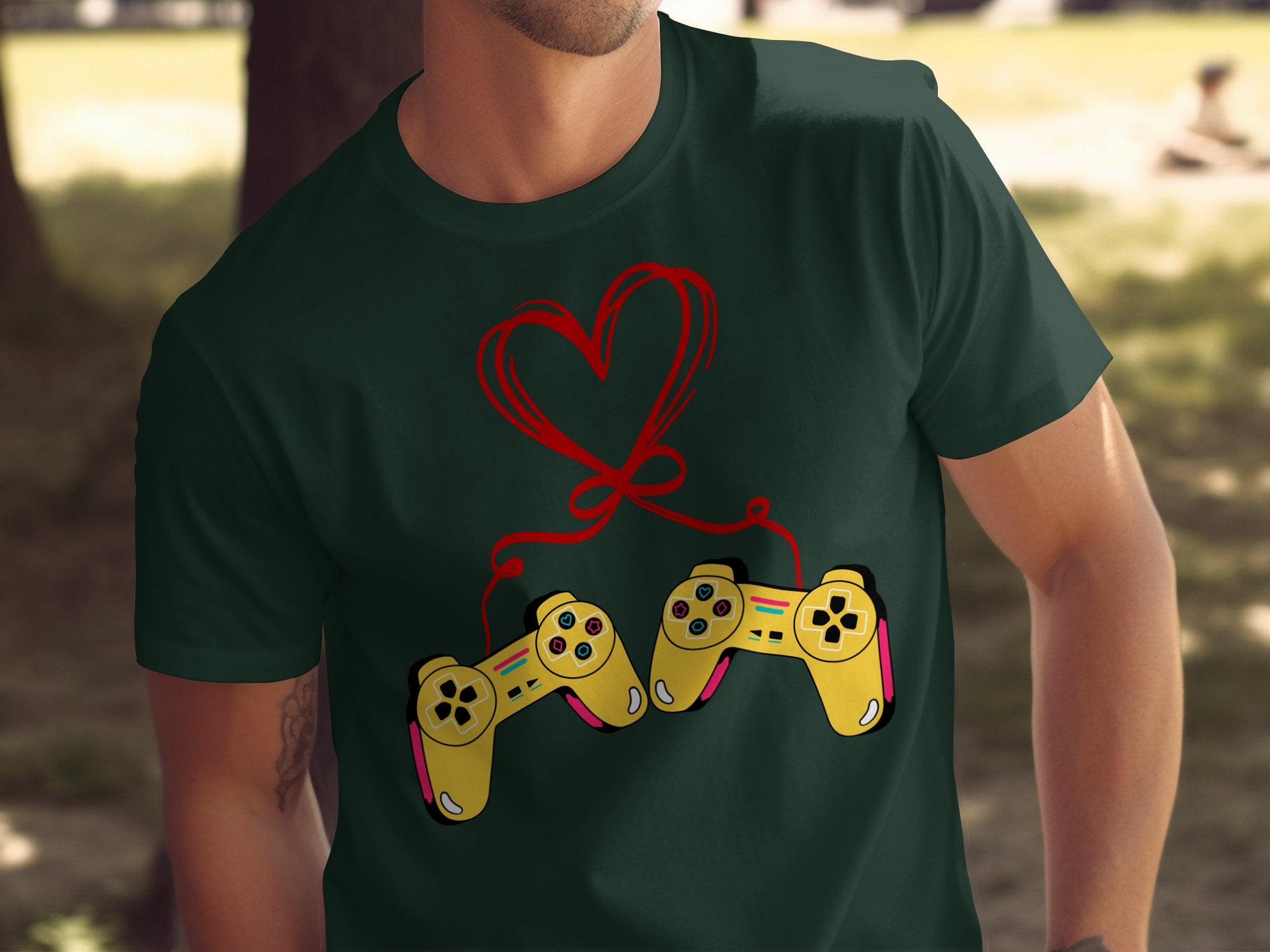 Retro Heart and Controllers Design T-Shirt product