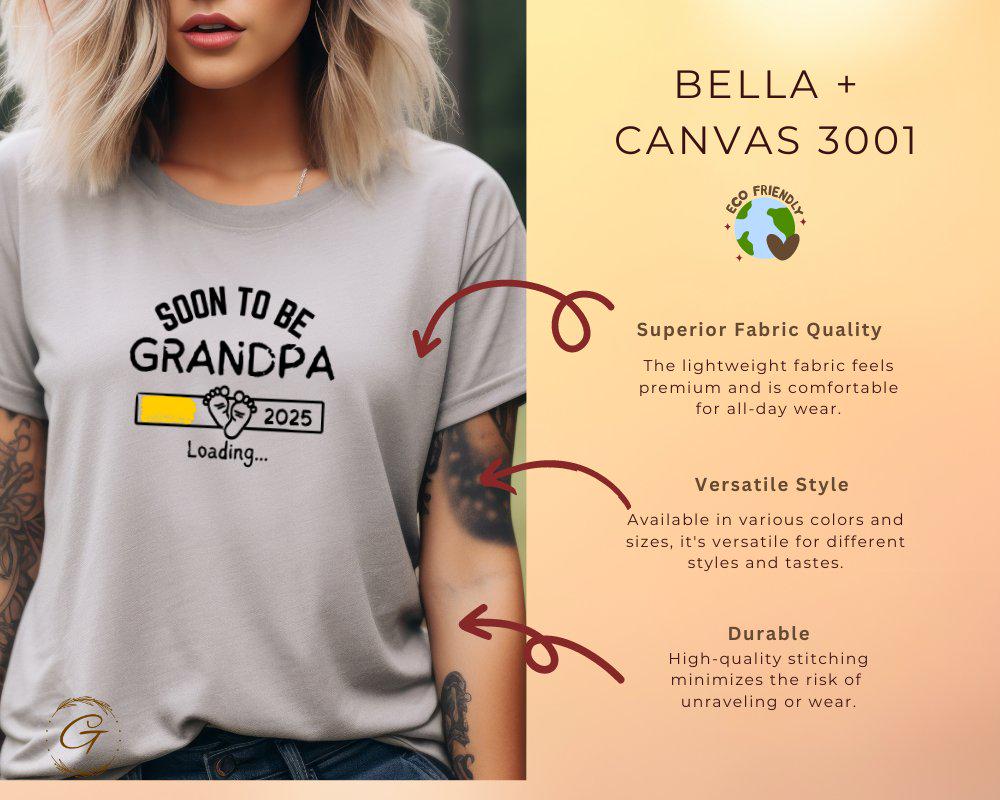 Soon to Be Grandpa 2025 Loading T-Shirt New Grandpa Gift Tee