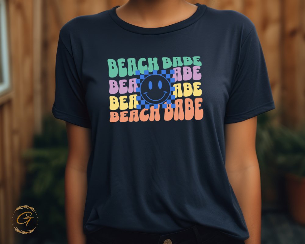 Colorful Beach Babe Graphic T-Shirt product type