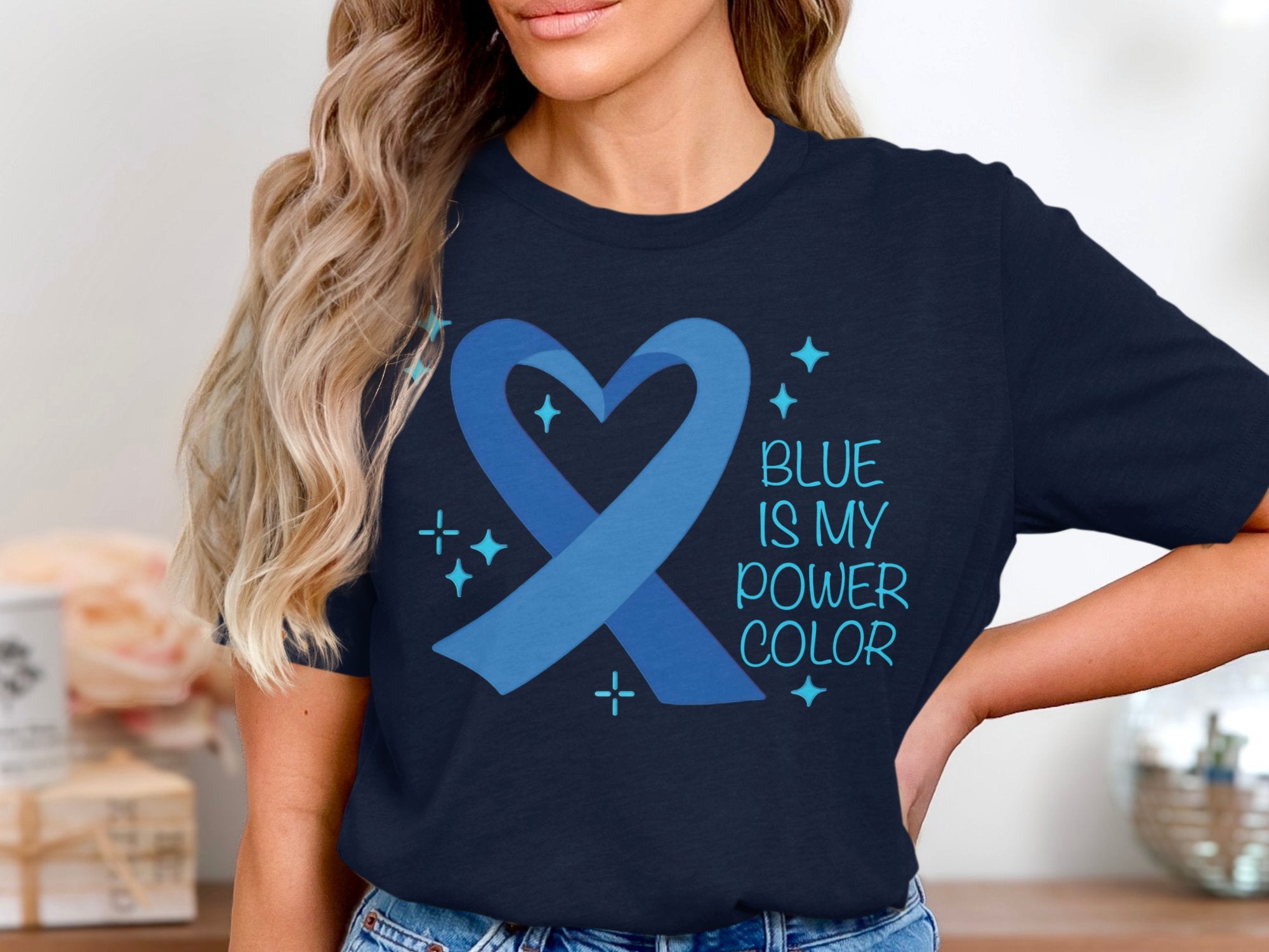 Blue Is My Power Color Ribbon Graphic Tee product