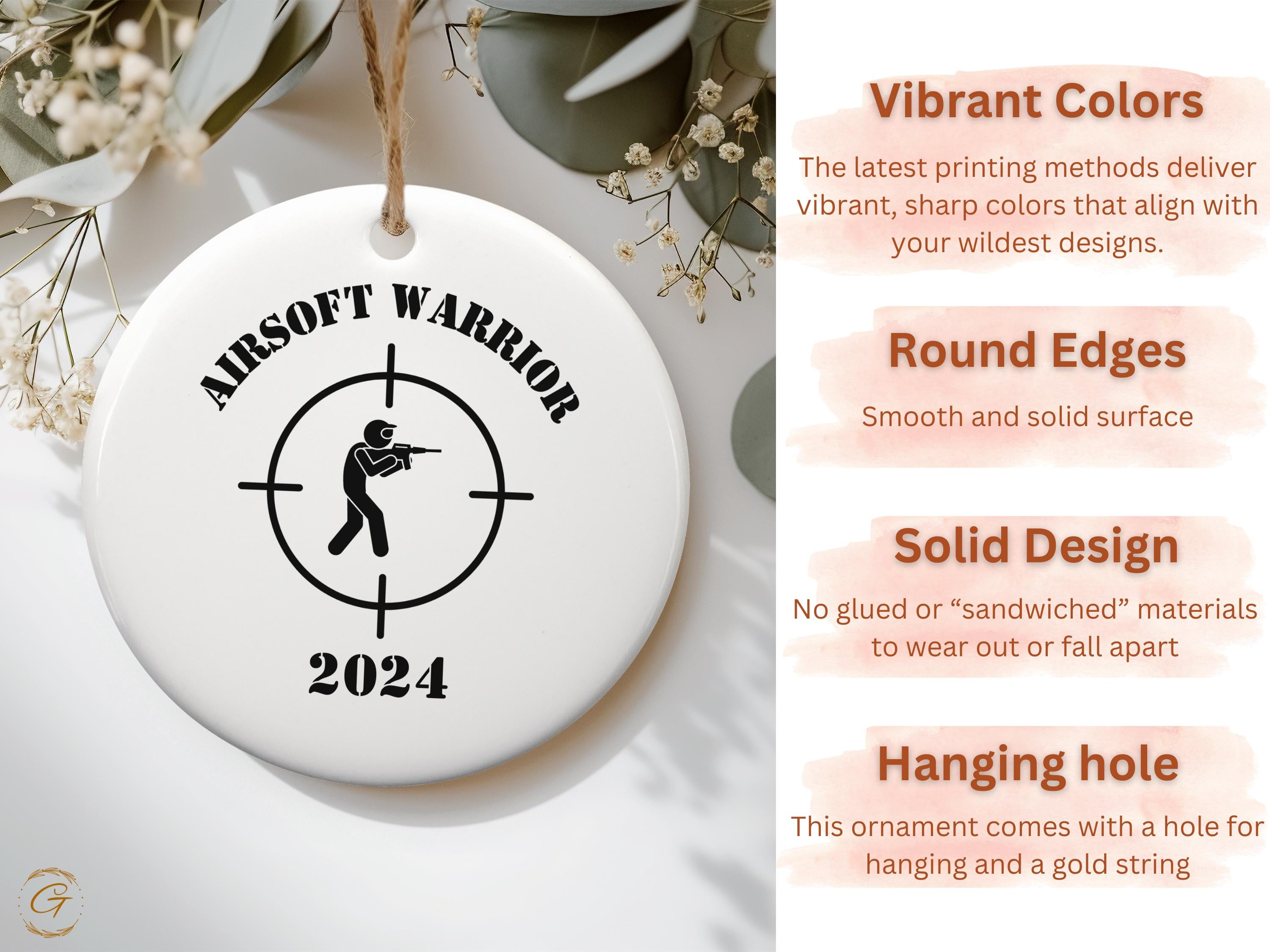 Airsoft Warrior Ornament, Unique 2024 Airsoft Decorations