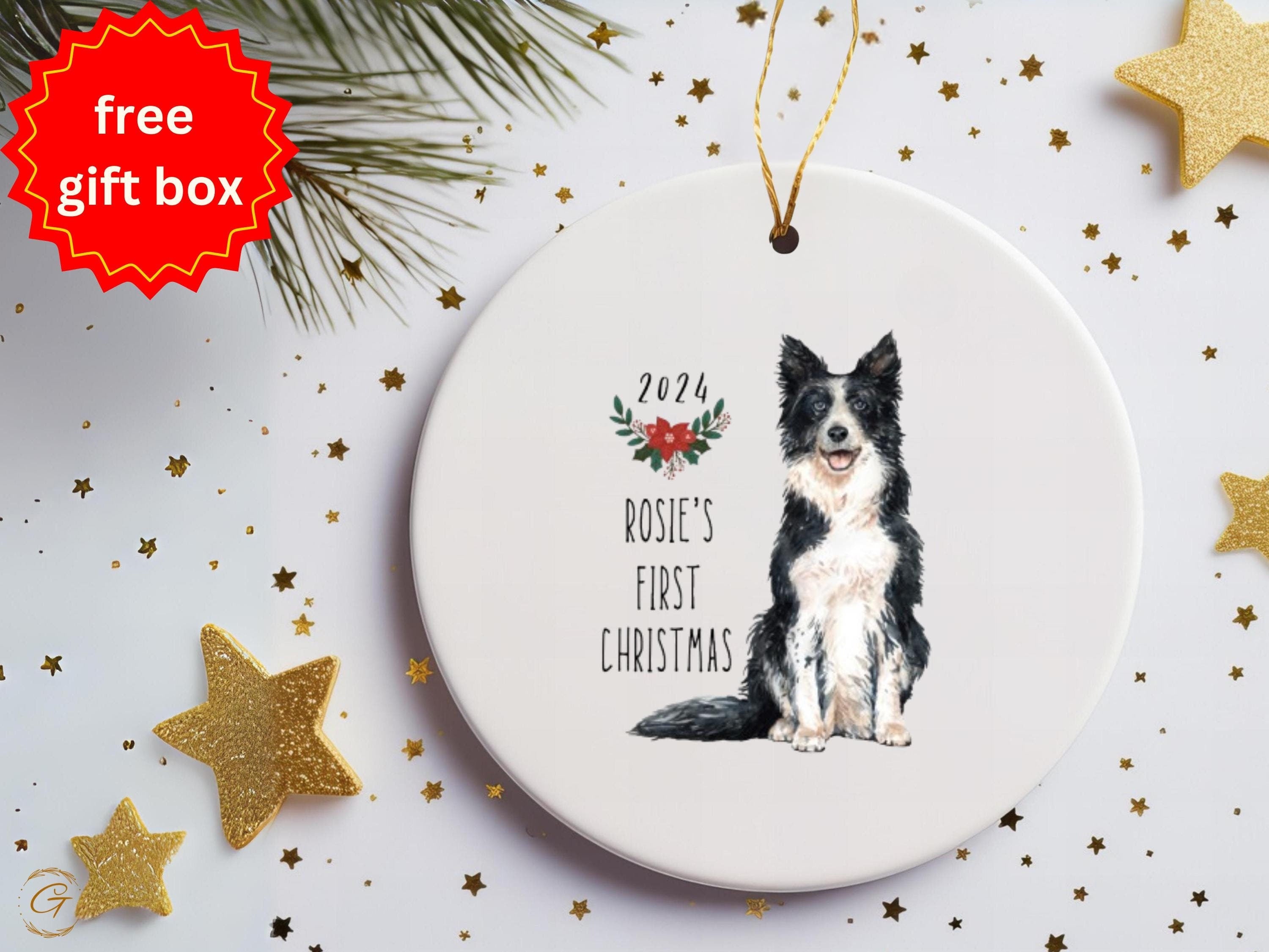 Personalized Dog Christmas Ornament, 2024 Christmas Keepsake, Custom Pet Ornament, First Christmas Gift, Holiday Decors, Pet Lovers Dog Gift