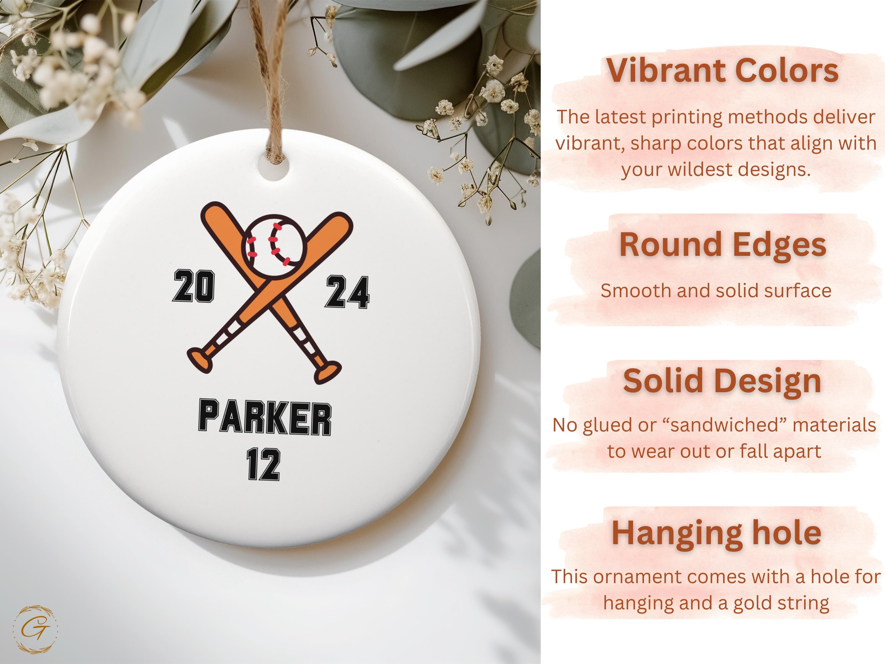 Personalized Baseball Ornament, Sport Decor Unique Christmas Tree Ornaments with Custom Name, Gift Kids Room Decor, Custom Sports Lover Gift