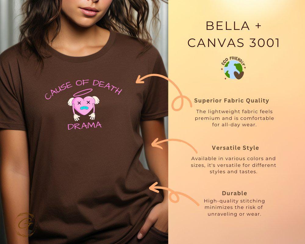 Funny Cause Of Death Drama Heart Tee