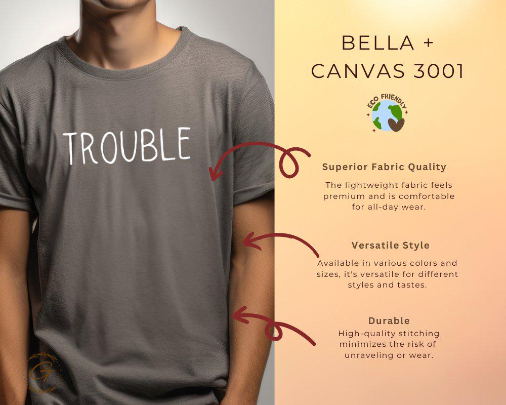 Typography Graphic T-Shirt Trouble Tee