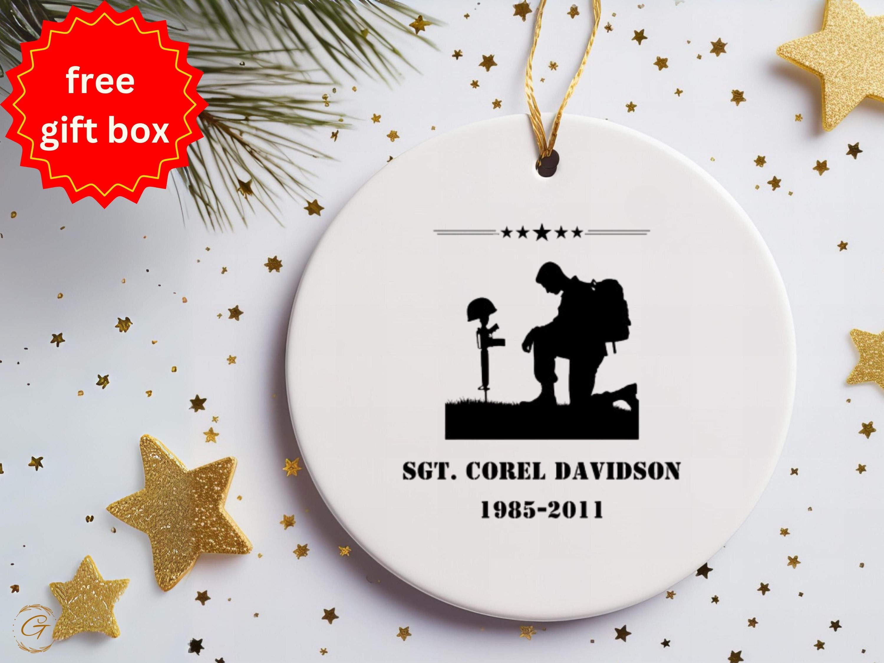 Personalize Memorial Hero Ornament, Soldier Tribute Keepsake, Personalize Fallen Hero Decoration, Military Remembrance Gift, Custom Memorial