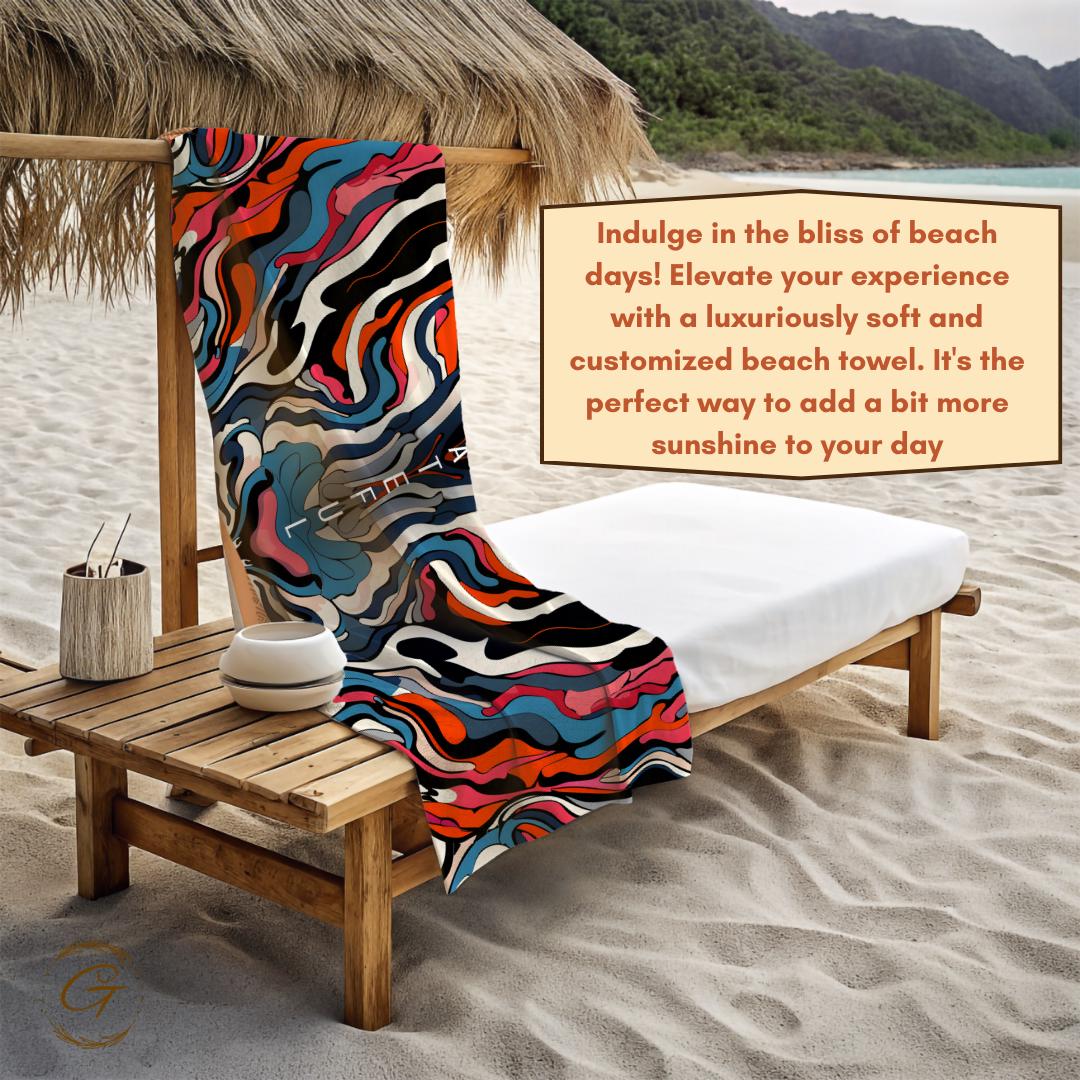 Colorful Artistic Tiger Beach Towel – Abstract Animal Design