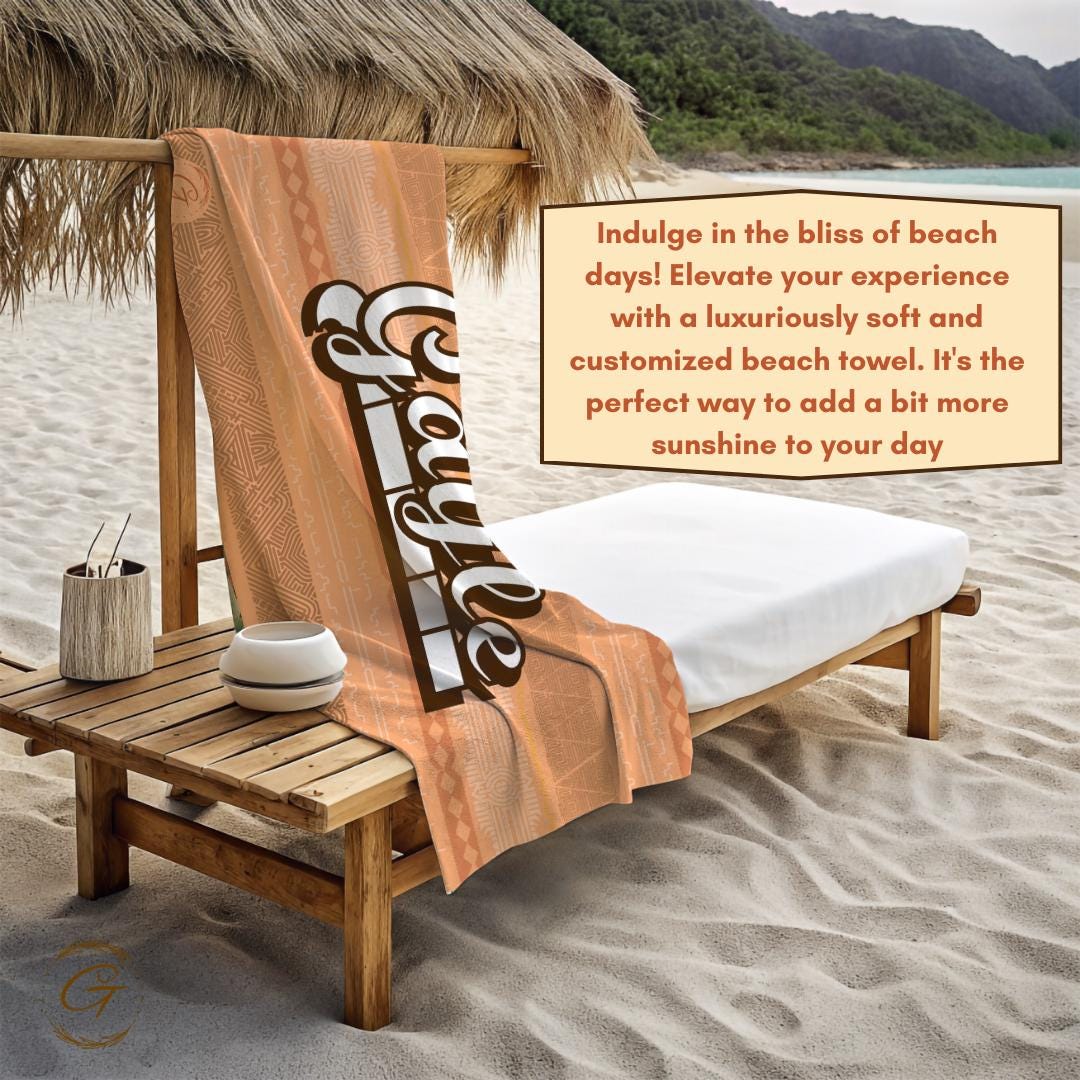 Aztec Design With Personalized Name Beach Towel