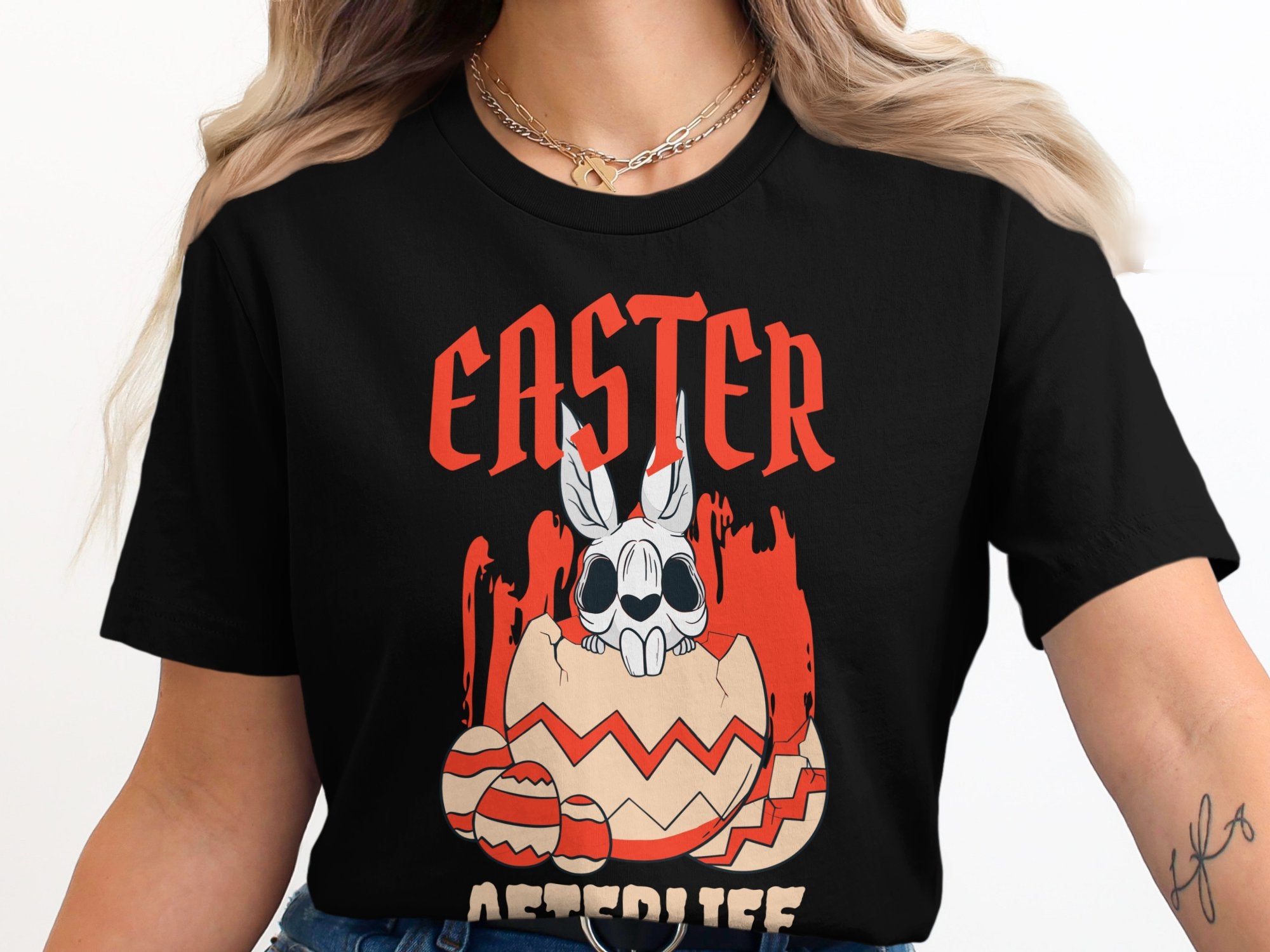 Easter Afterlife Rabbit Skull Graphic Tee product type