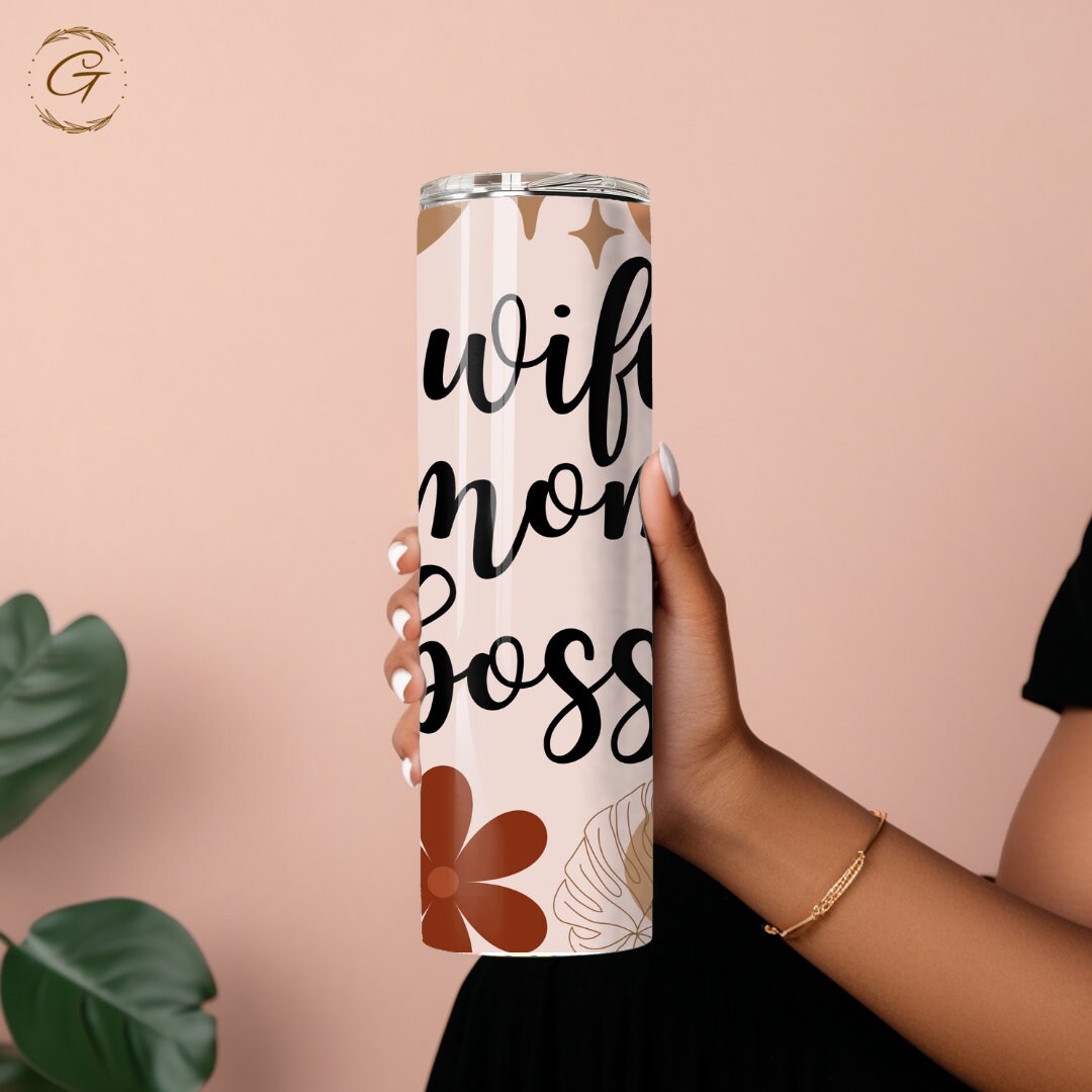 Wife Mom Boss Skinny Tumbler