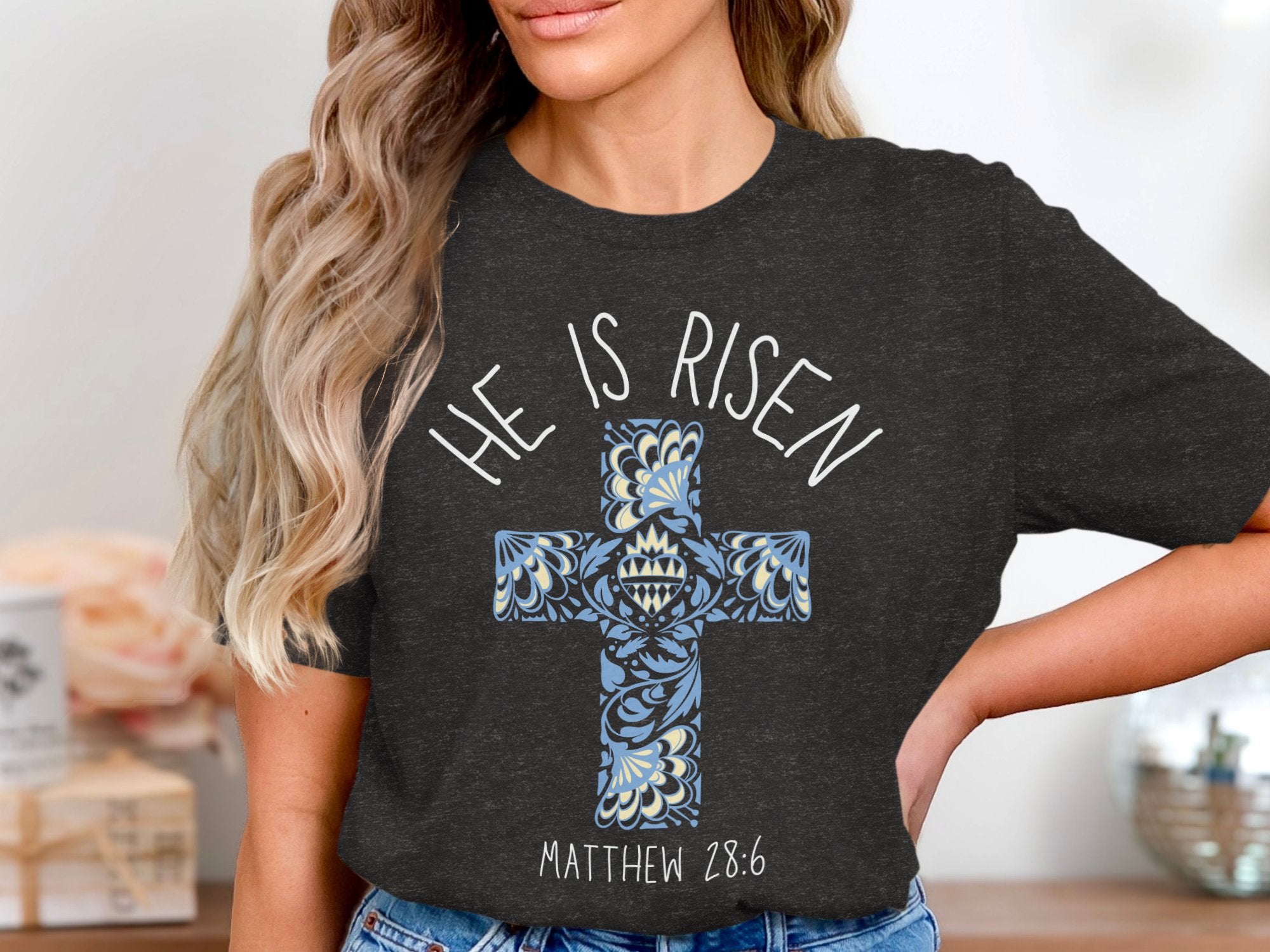 He Is Risen Matthew 28:6 Graphic Tee product type