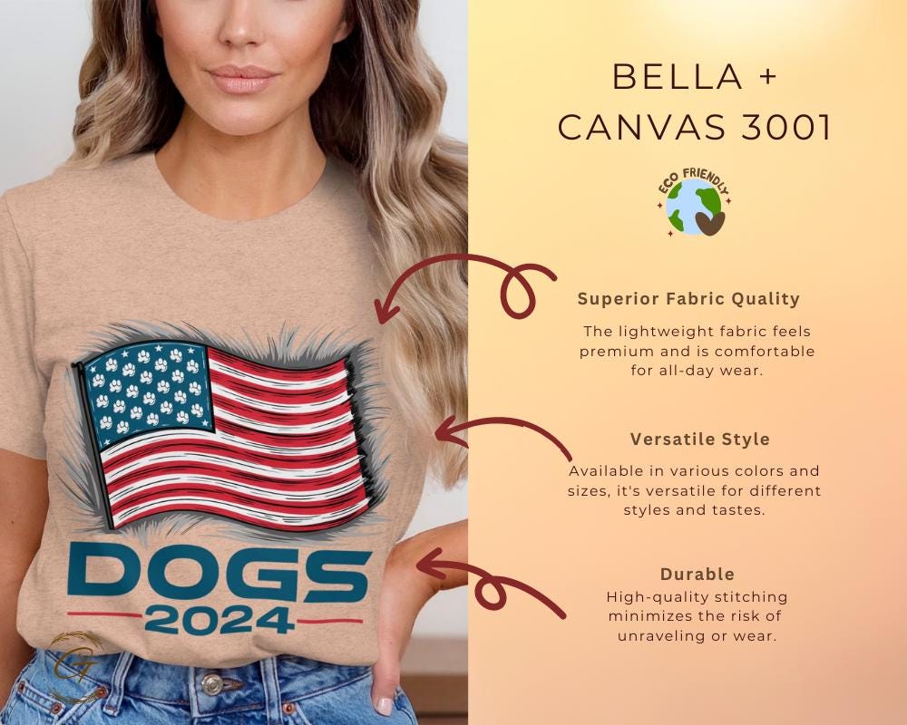 USA Flag Dogs 2024 Tee Design T-Shirt