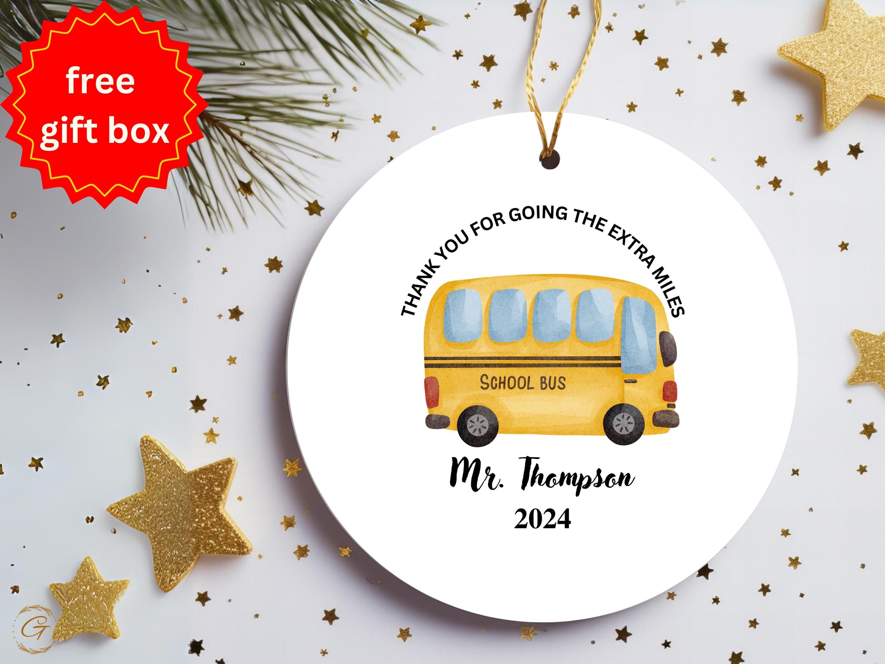 Personalized School Bus Driver Ornament, Teacher Gift, Thank You Keepsake, Custom Year Decoration, Appreciation Present, Bus Driver Souvenir