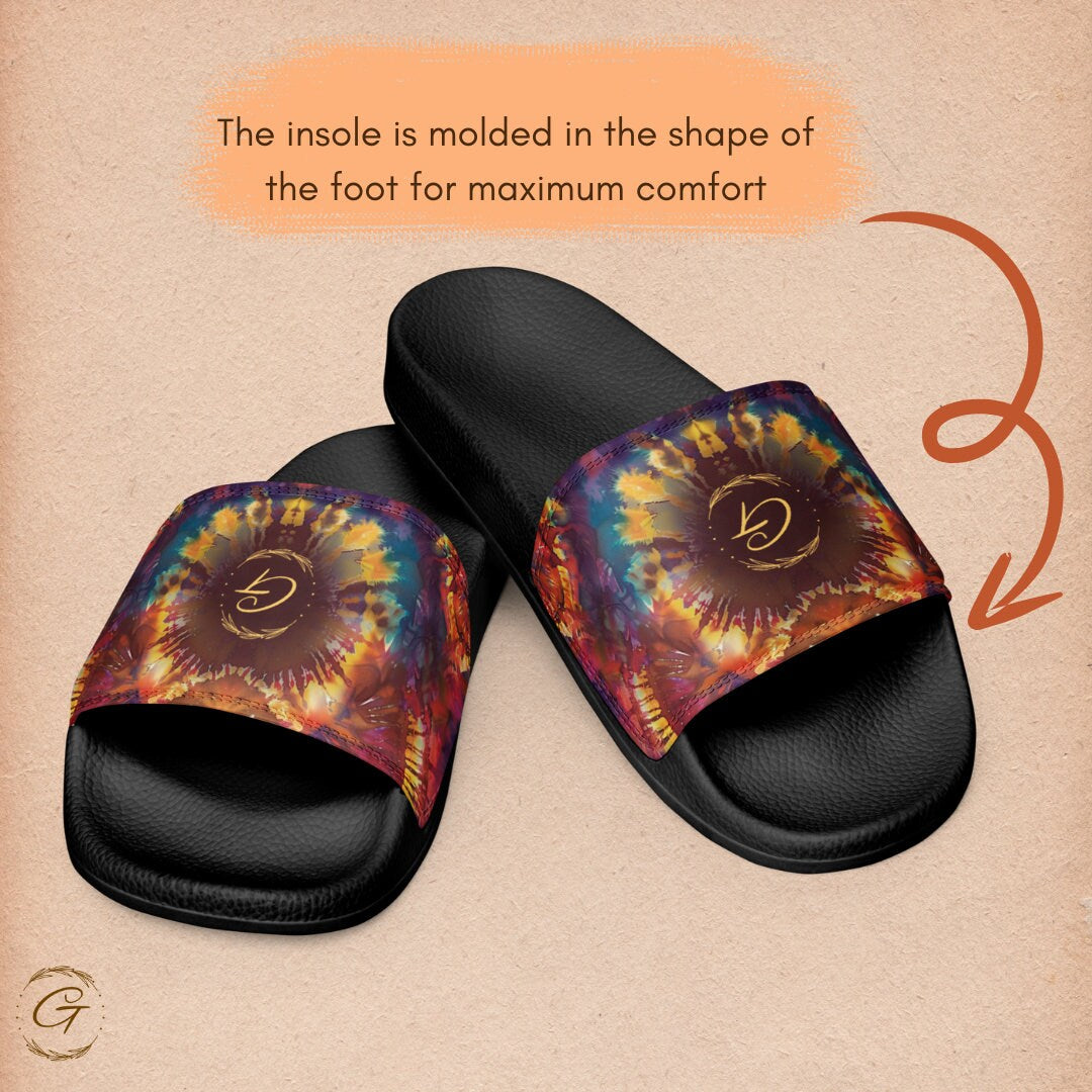 Colorful Tie Die Design Men's Slides