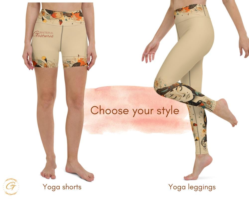 Quantum Floral AOP Yoga Leggings and Shorts Comfortable Women’s Activewear High-Stretch Comfortable Perfect for Yoga Fitness and Casual Wear