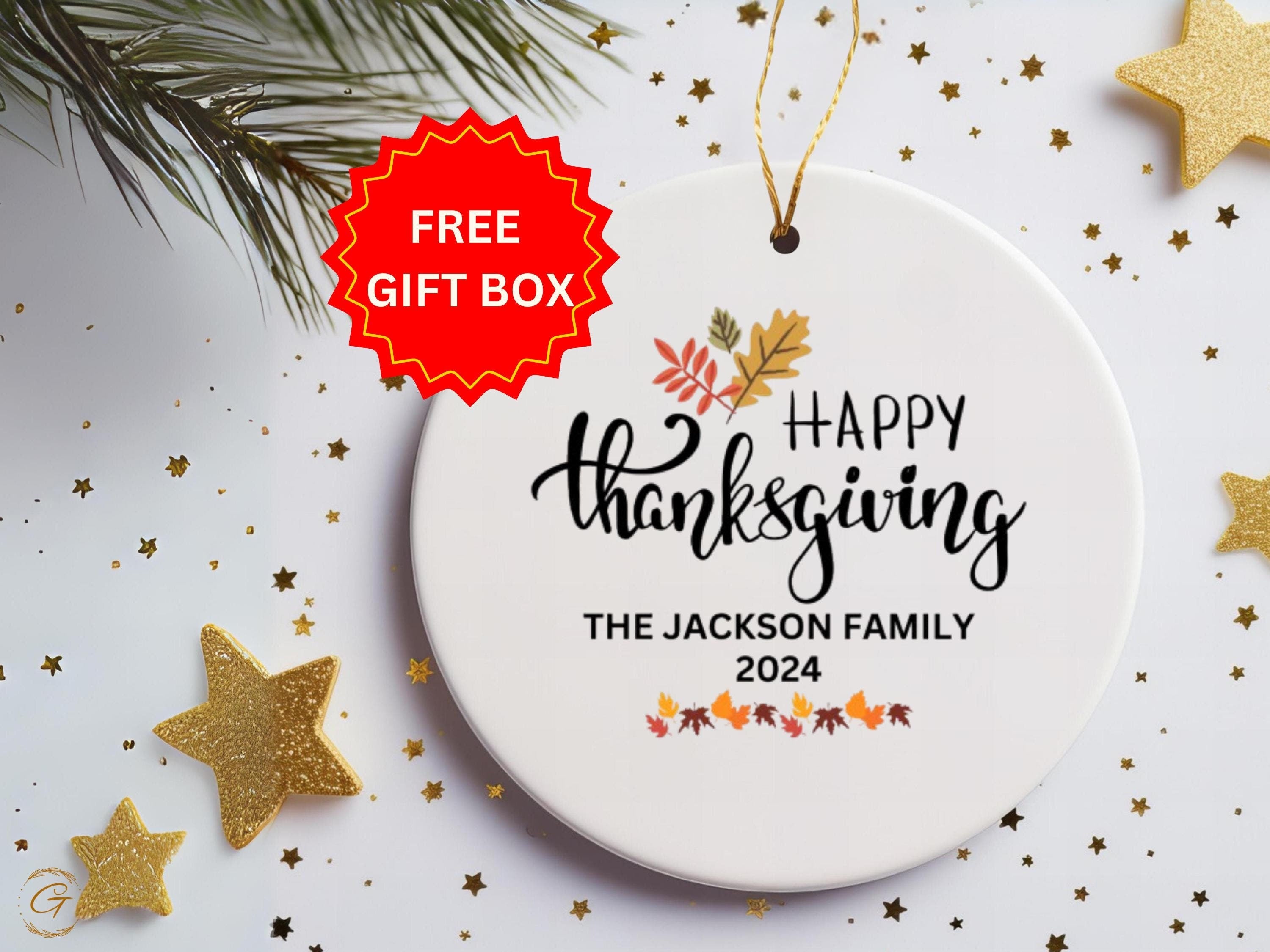 Personalized Thanksgiving Family Ornament Decoration 2024, Customized Family Gifts, Holiday Keepsake, Personalized Home Decor, Holiday Gifts