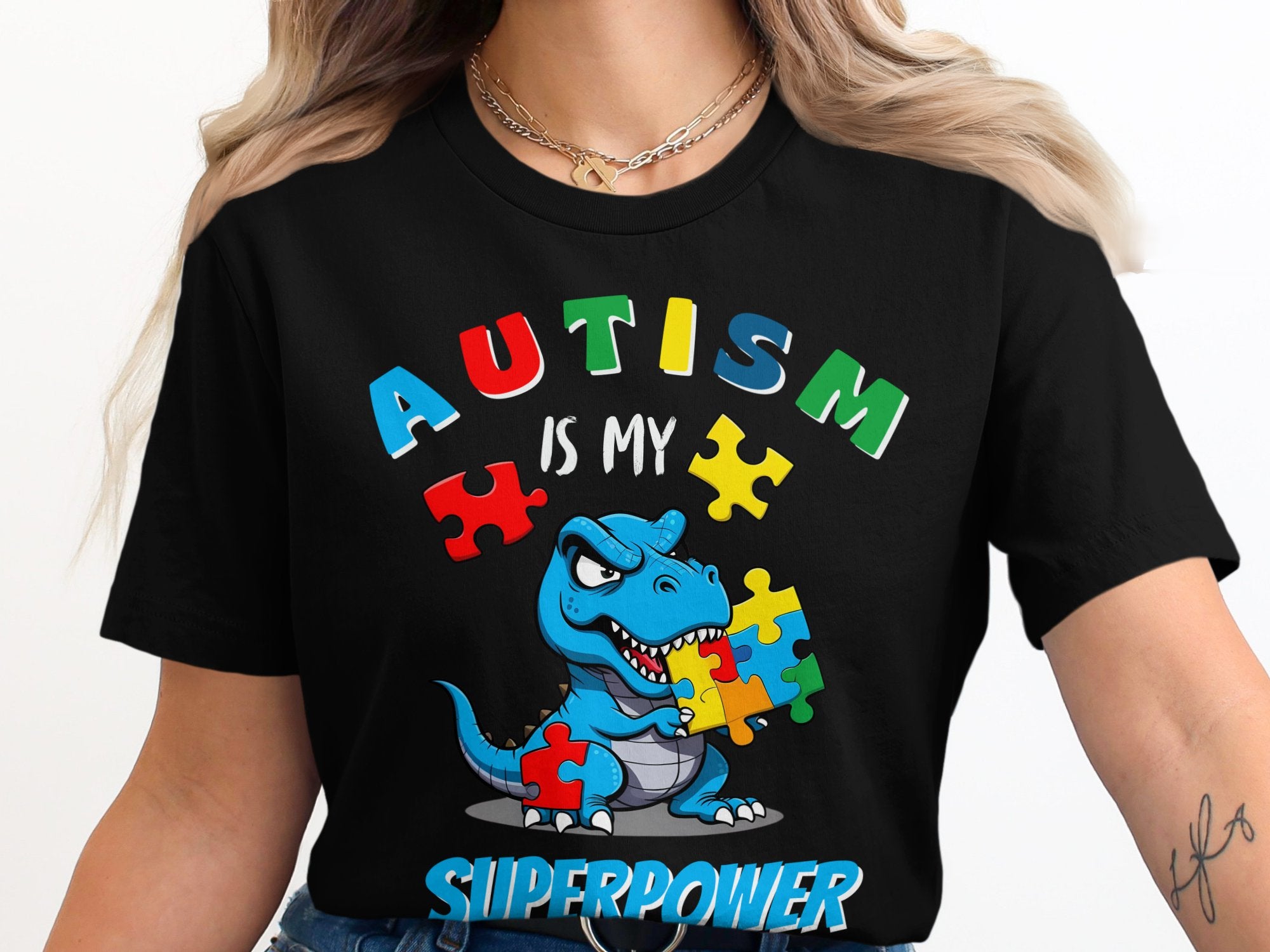 Autism is My Superpower Dinosaur Graphic Product