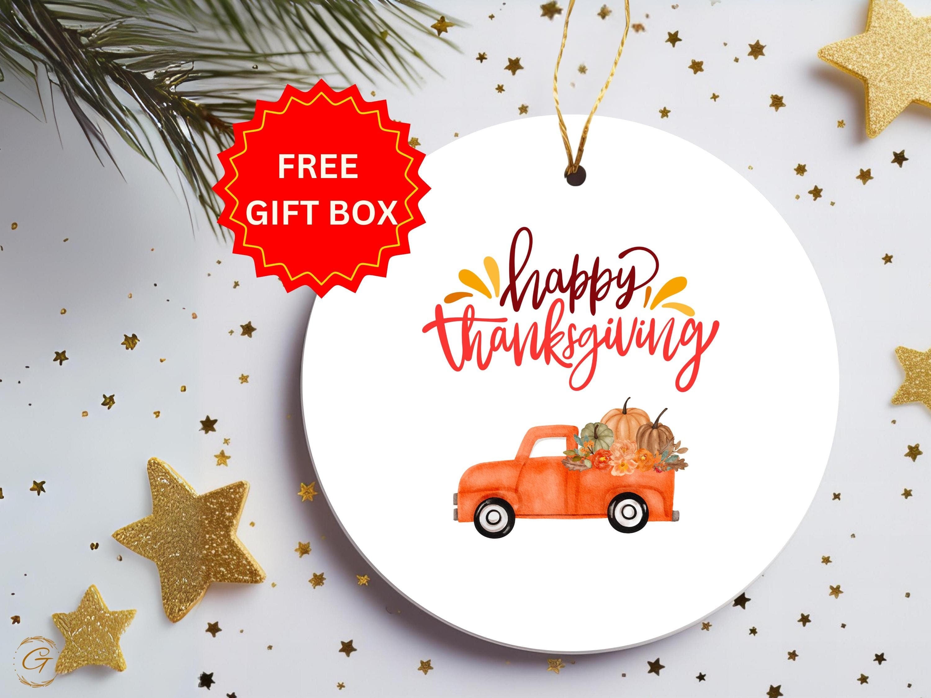 Thanksgiving 2024 Ornament, Fall Decor, Holiday Decoration, Rustic Autumn Ornament, Truck with Pumpkin, Thanksgiving Home Accessory Keepsake