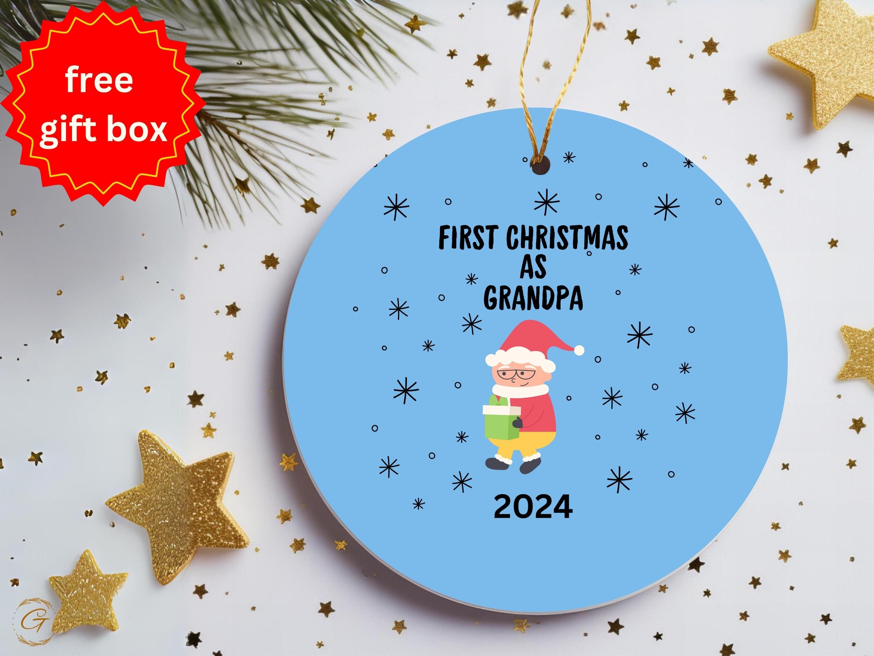 First Christmas Grandpa 2024 Ornament, New Grandpa Gifts, Christmas Tree Decoration, Holiday Keepsake, Festive Ornament, Grandpa Ideal Gifts