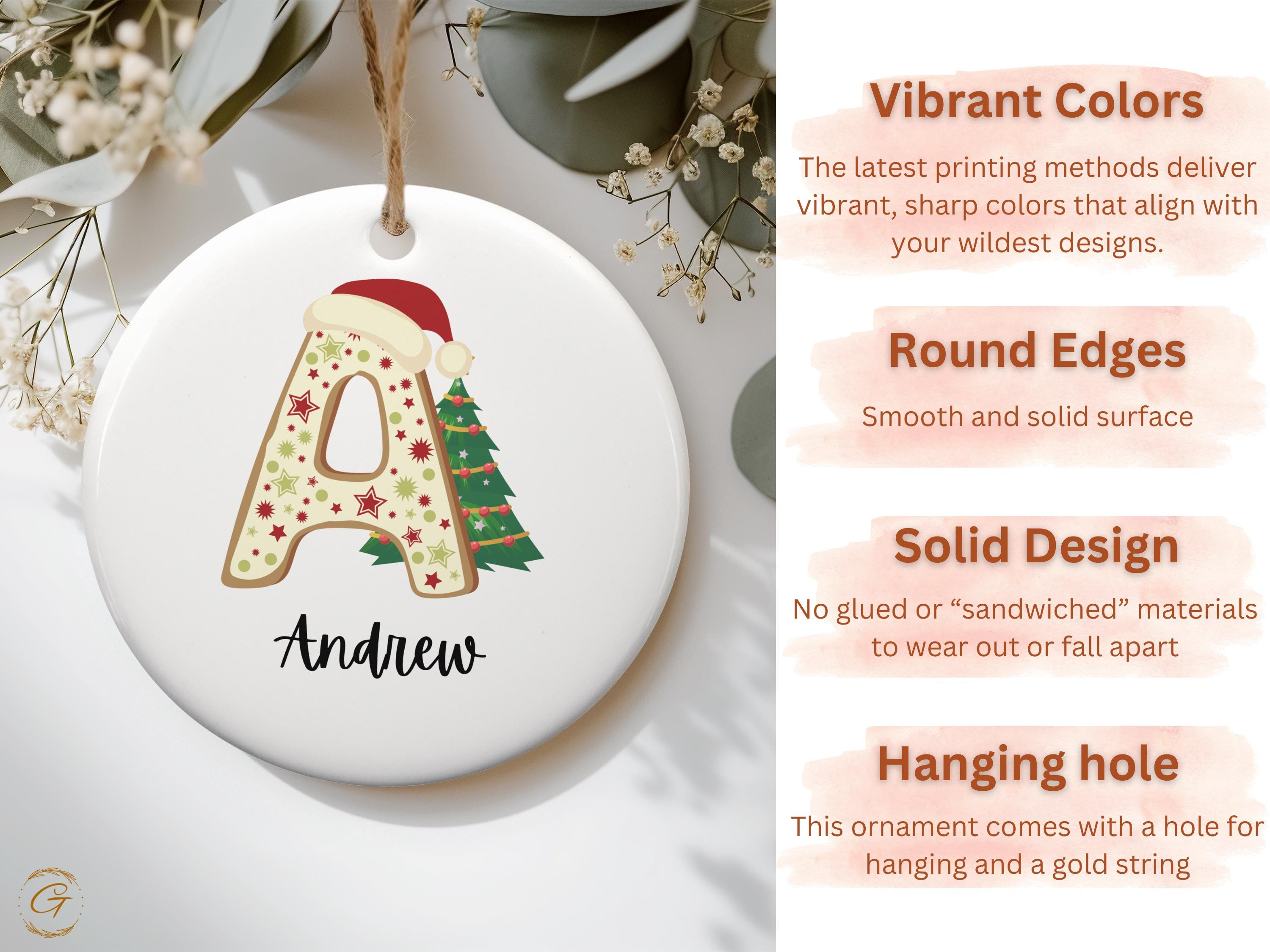 Custom Christmas Alphabet Ornament, Personalized Monogram Decoration, Holiday Initial Gift, Custom Initial Ornament, Festive Letter Ornament