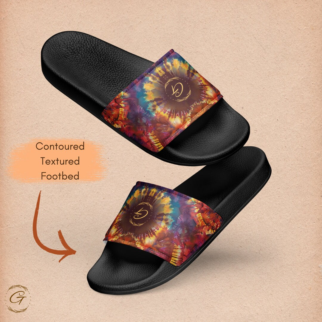 Colorful Tie Die Design Men's Slides