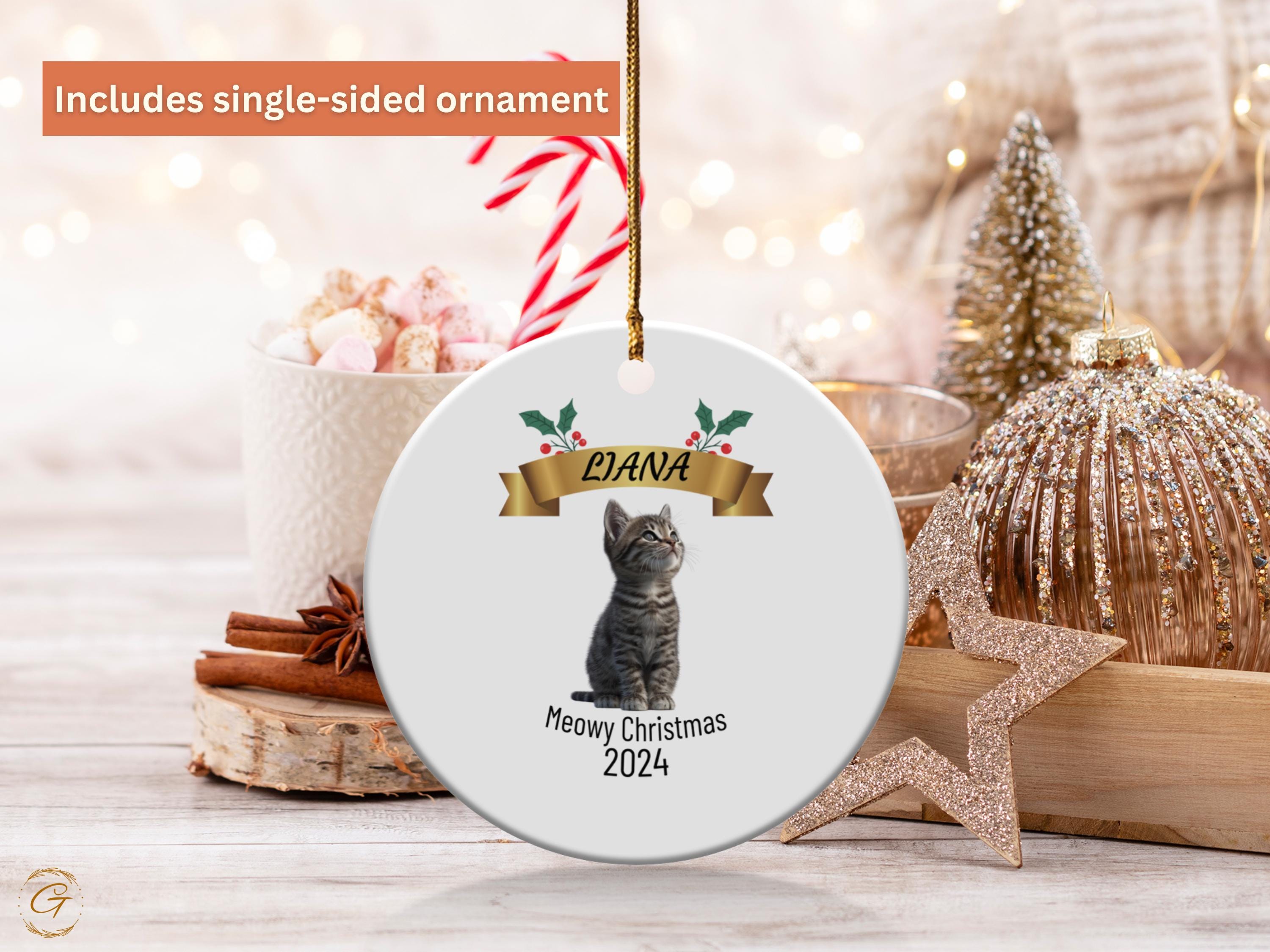 Personalized Cat Christmas Ornament 2024