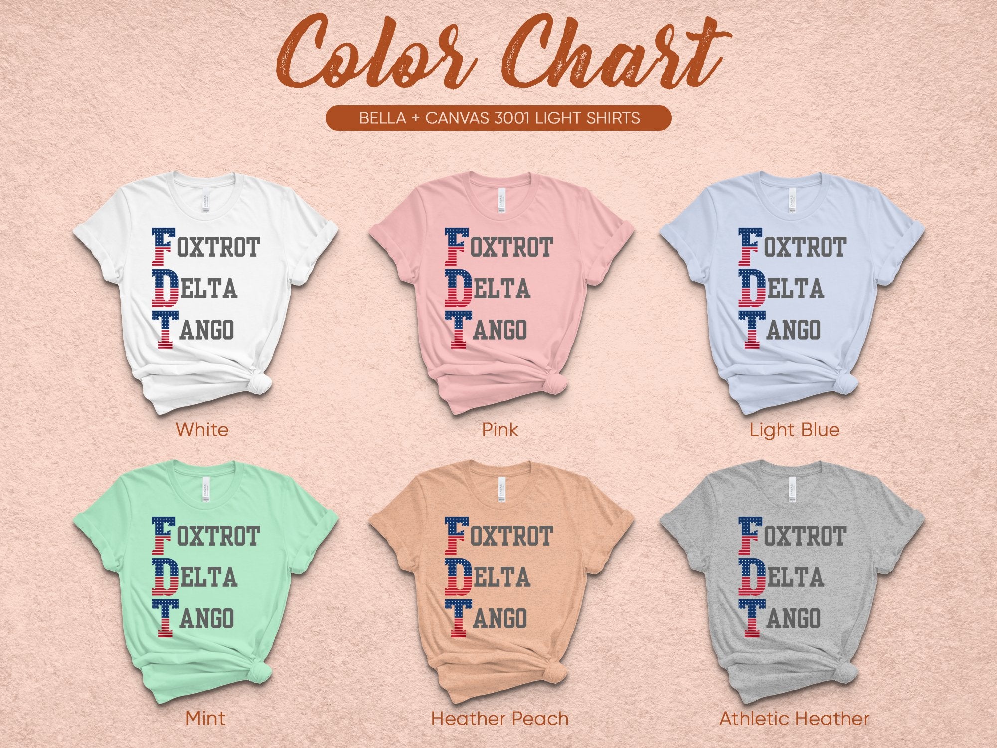 Colorful Graphic Foxtrot Delta Tango T-Shirt product