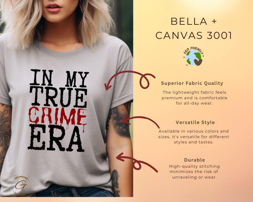 Graphic 'True Crime Era' T-Shirt, Trendy Graphic Tee
