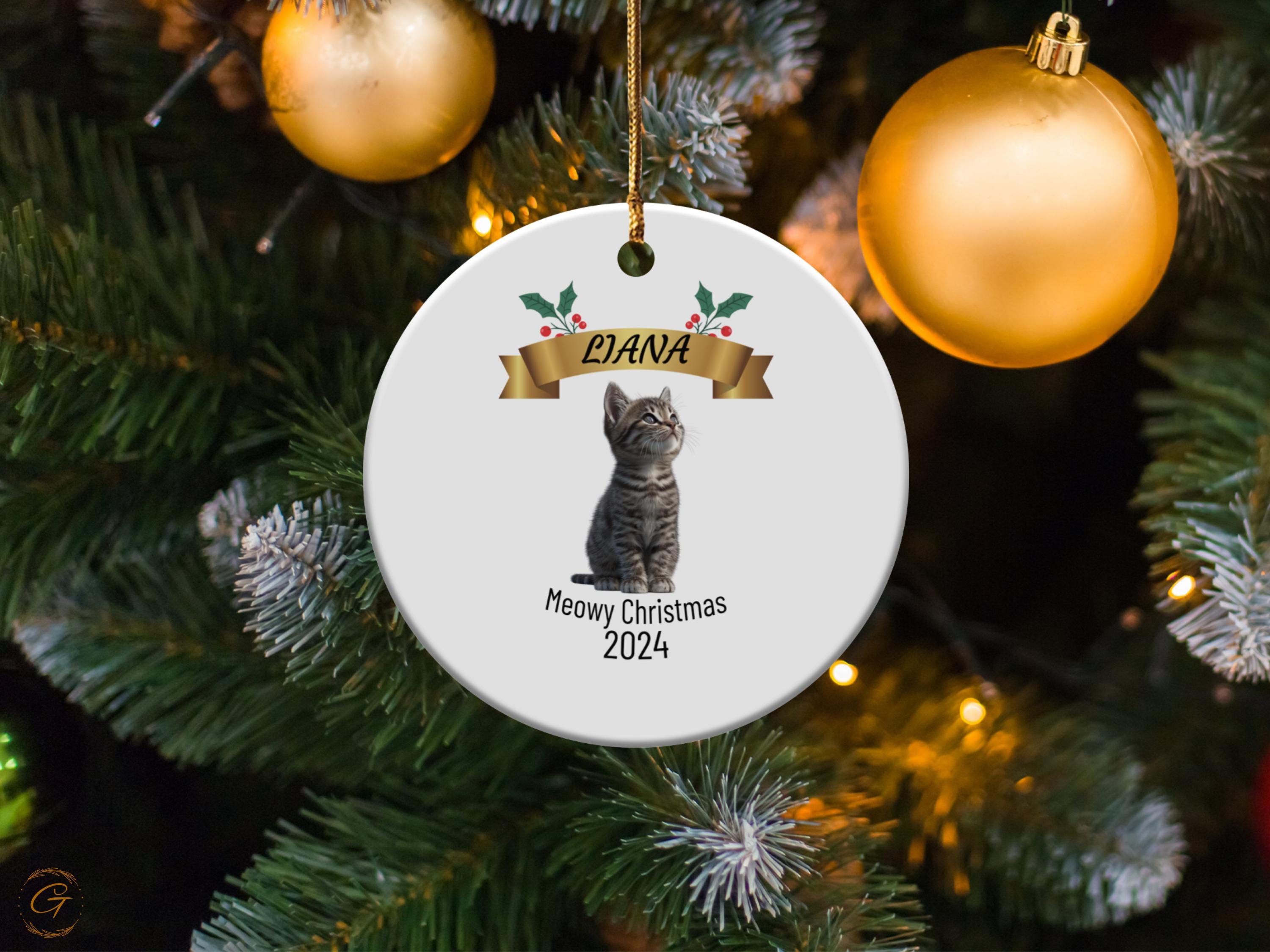Personalized Cat Christmas Ornament 2024