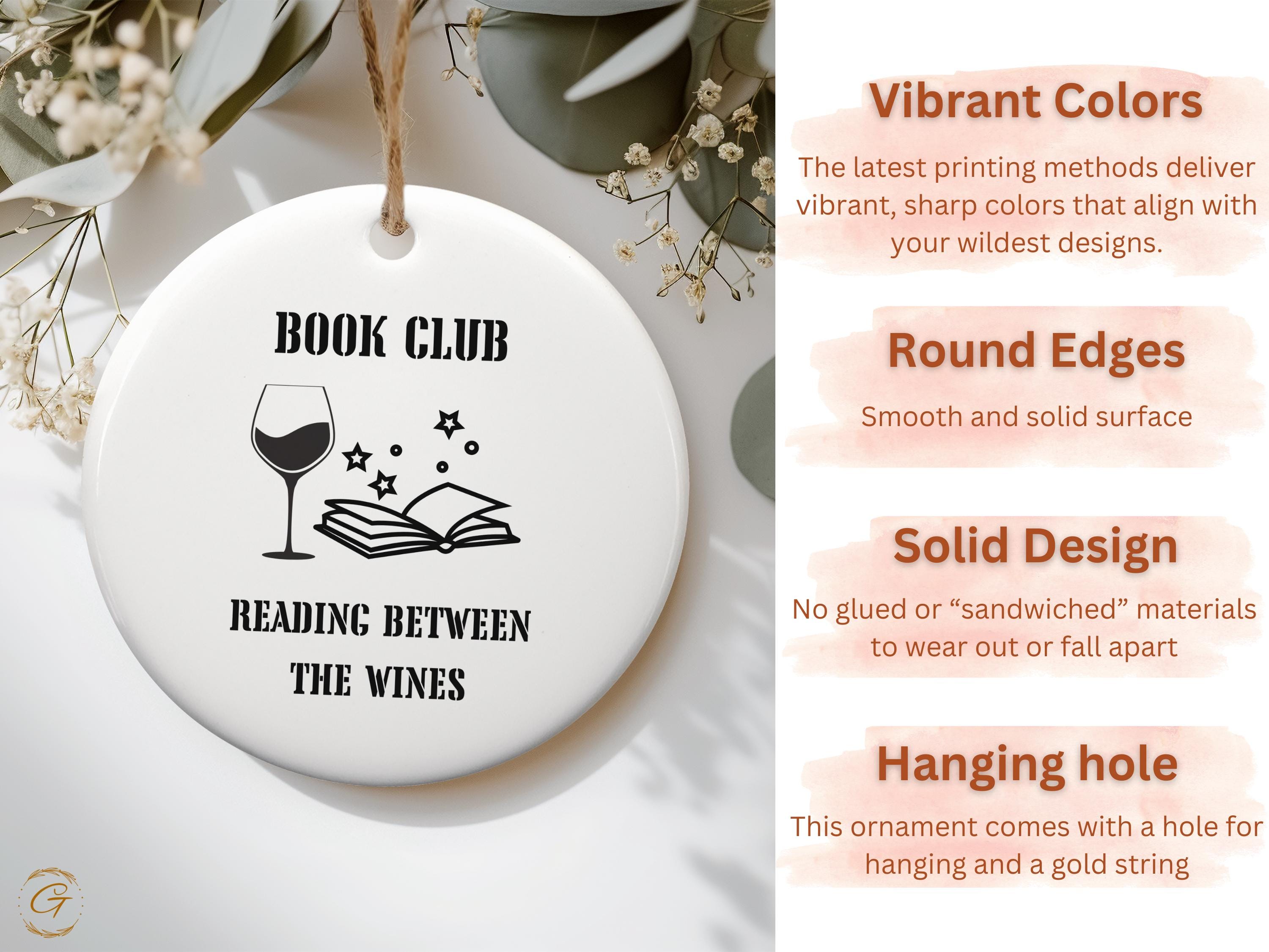Book Club Reading Between The Wines Ornament
