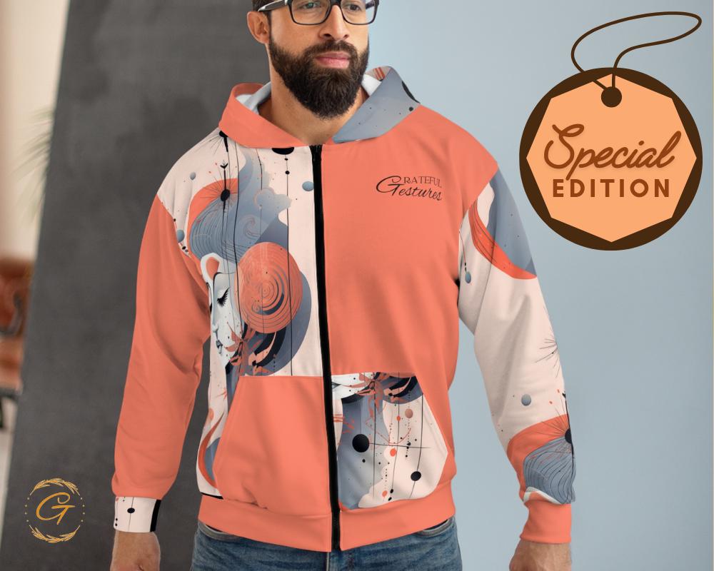 Quantum Pastel Design Unisex Zip Hoodie All-Over Print