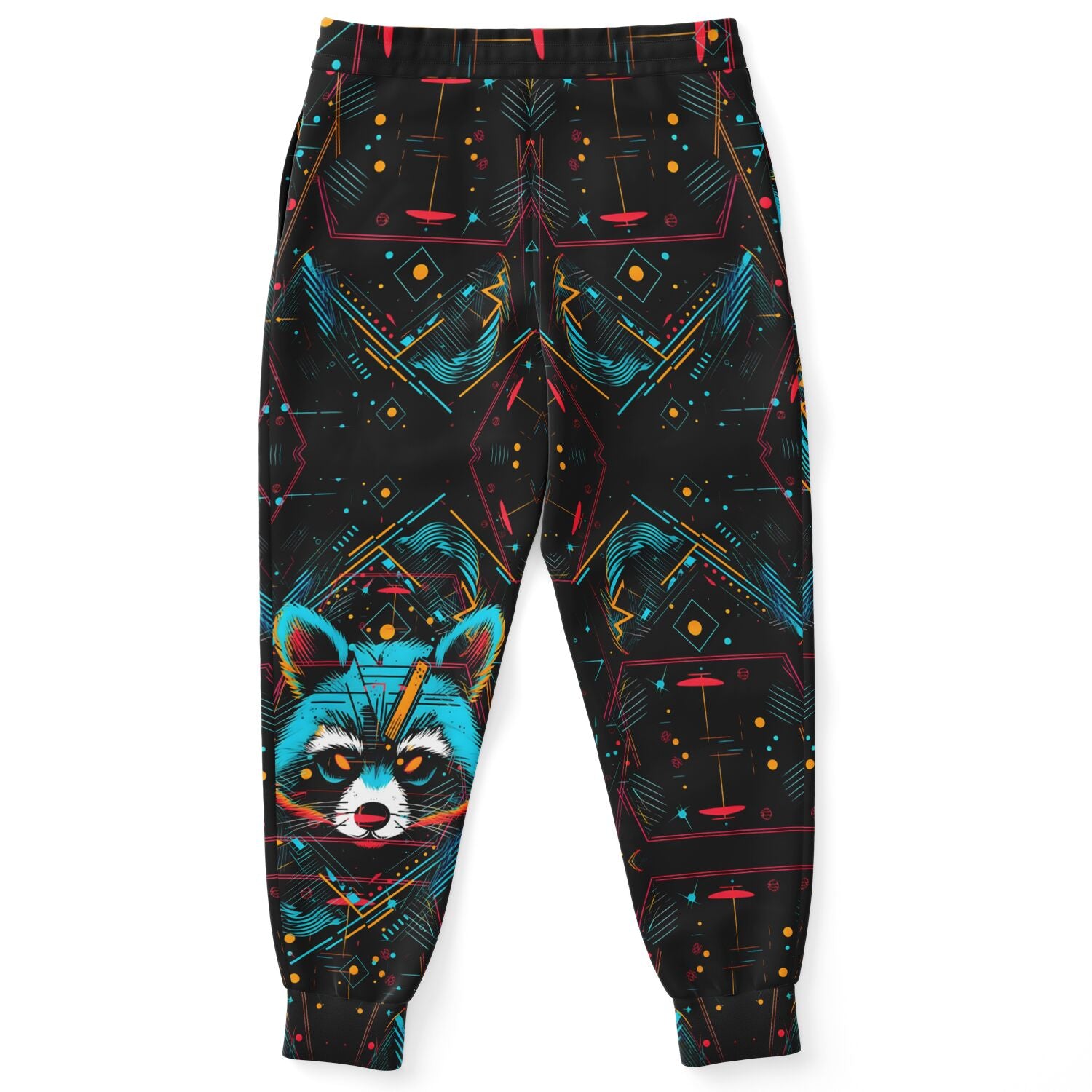 Cyberpunk Raccoon Joggers – Neon Techwear Sweatpants for Men & Women
