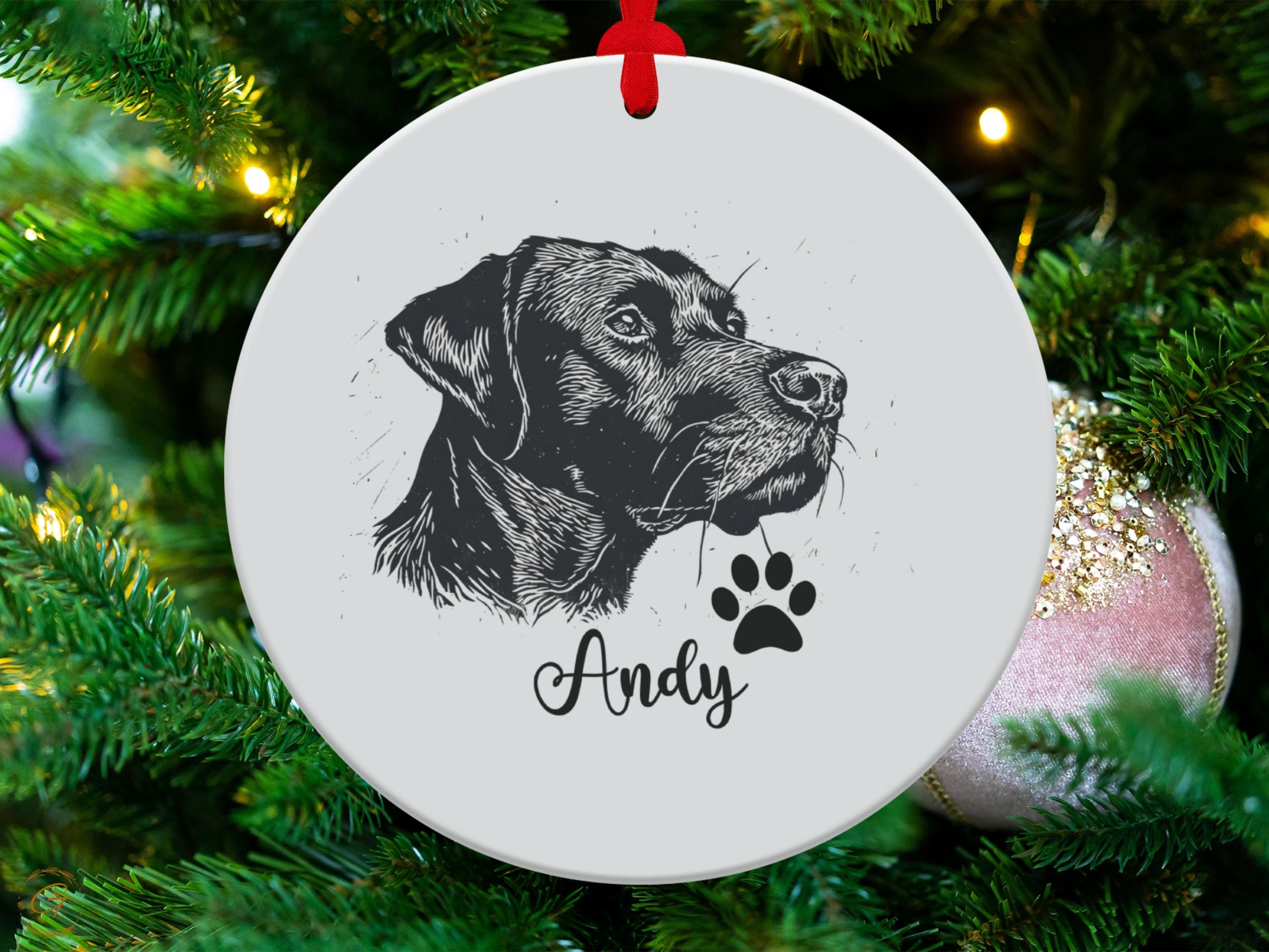 Custom Dog Lover Ornament, Personalized Pet Ornament