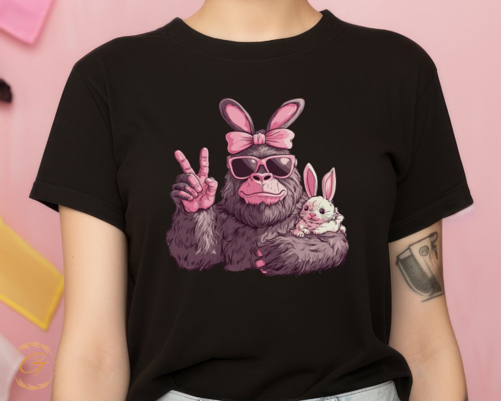 Cool gorilla with bunny ears and shades funny graphic product type